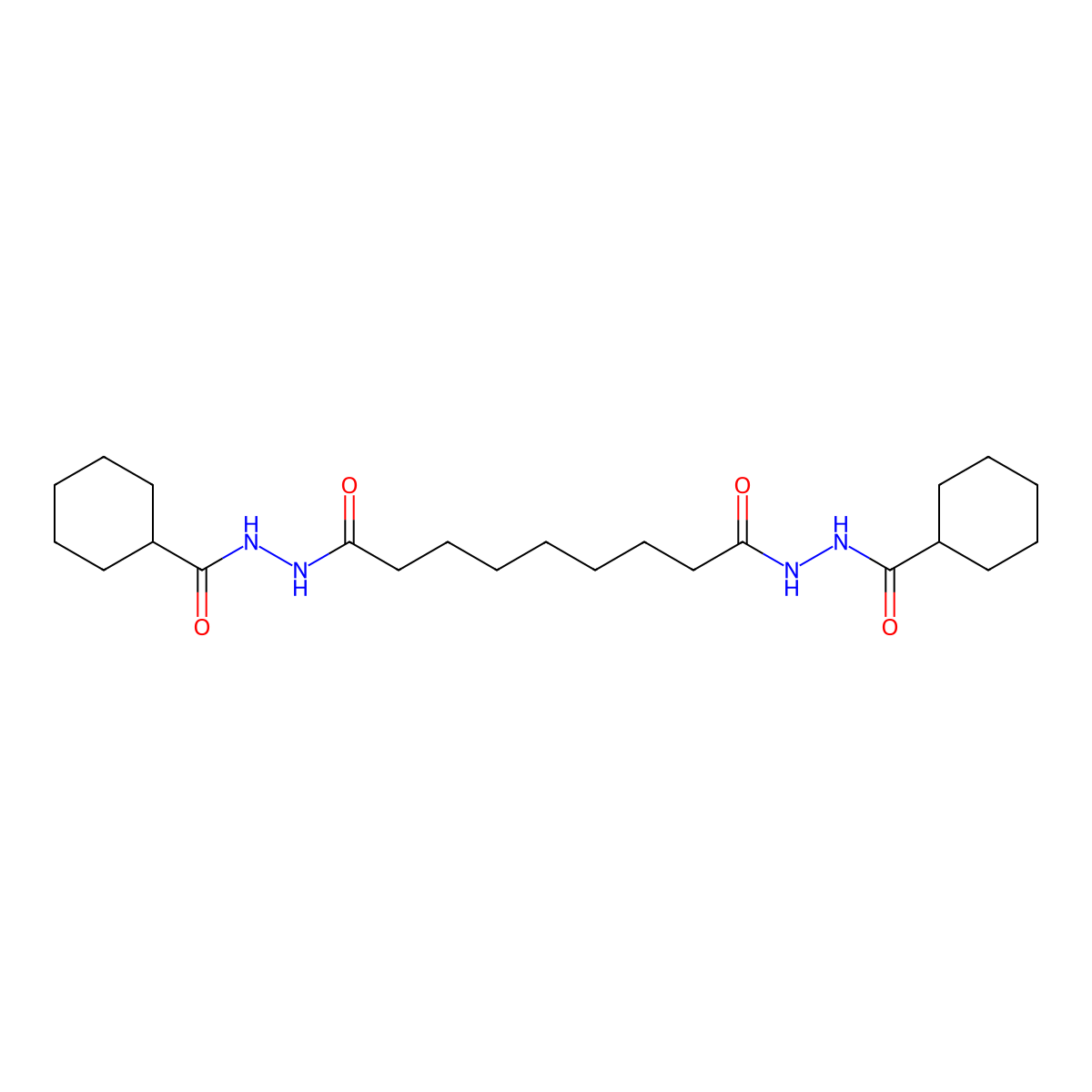 N'~1~,N'~9~-bis(cyclohexylcarbonyl)nonanedihydrazide molecular structure, CAS 458537-64-9