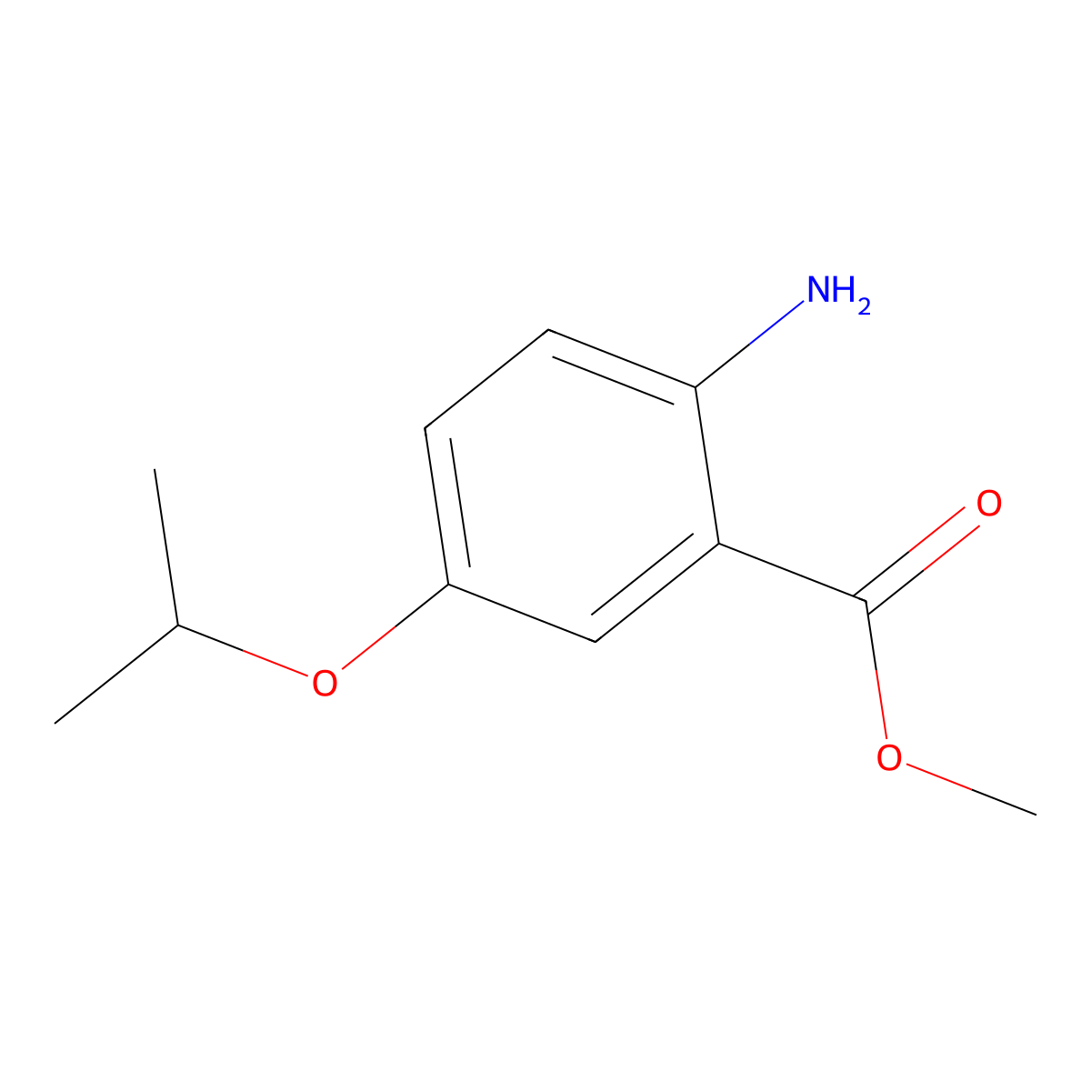 Methyl 2-amino-5-(propan-2-yloxy)benzoate molecular structure, CAS 458537-97-8