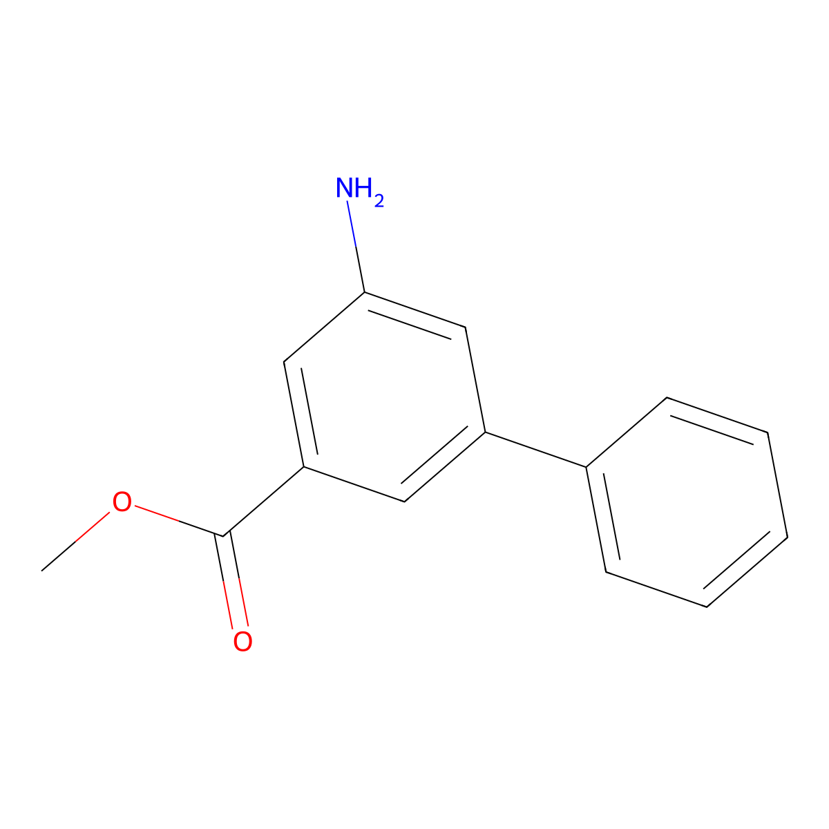 Methyl 5-amino-[1,1'-biphenyl]-3-carboxylate molecular structure, CAS 458538-00-6
