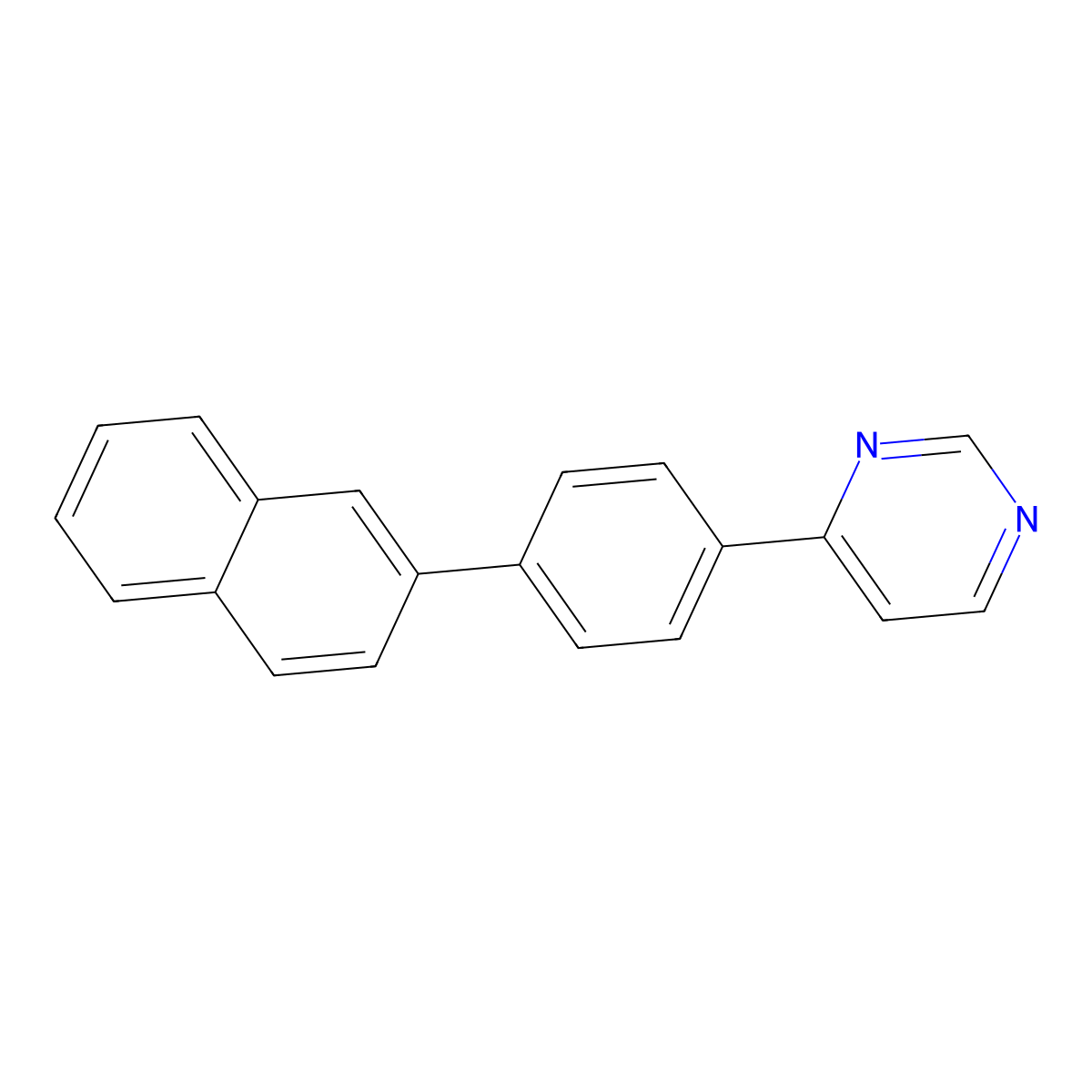 4-[4-(2-Naphthyl)phenyl]-pyrimidine molecular structure, CAS 458541-38-3