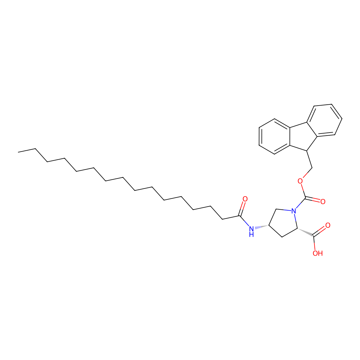 Fmoc-L-Pro(4-NH-Pal)-OH (2S,4S) molecular structure, CAS 458547-19-8