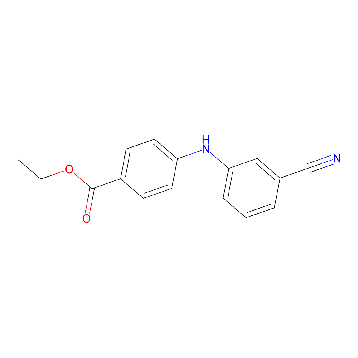N-(4-Carbethoxyphenyl)-N-(3-cyanophenyl)amine molecular structure, CAS 458550-46-4