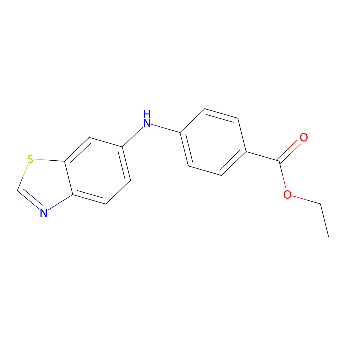 Ethyl 4-(benzo[d]thiazol-6-ylamino)benzoate molecular structure, CAS 458550-54-4