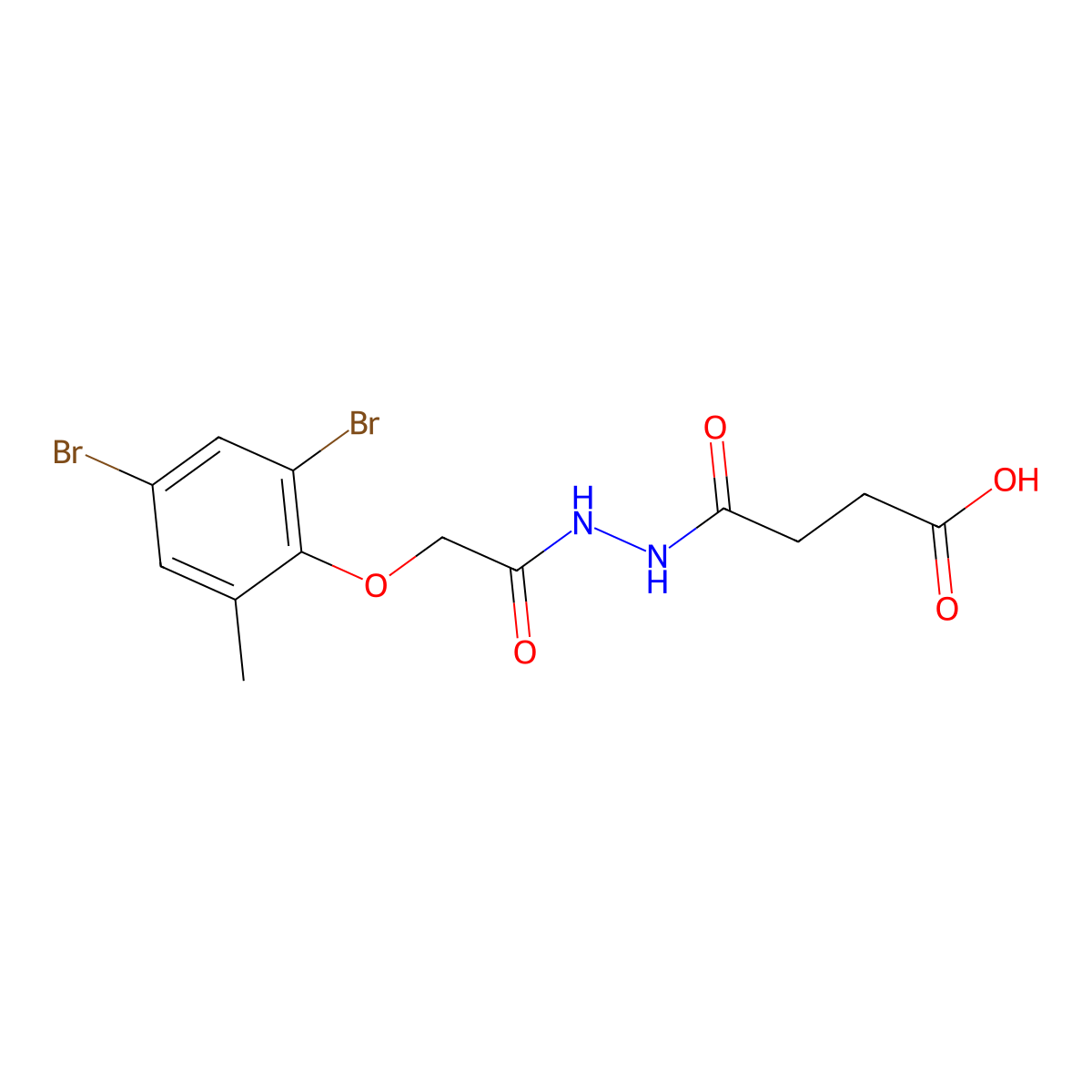 4-{2-[(2,4-Dibromo-6-methylphenoxy)acetyl]hydrazino}-4-oxobutanoic acid molecular structure, CAS 458551-03-6
