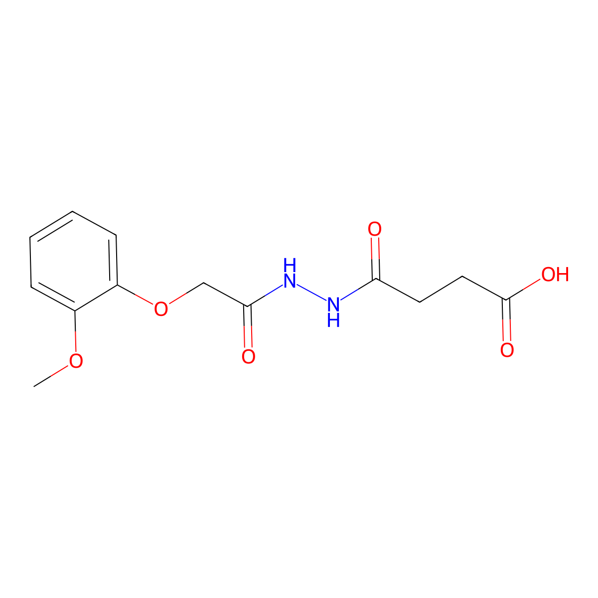 4-(2-(2-(2-Methoxyphenoxy)acetyl)hydrazinyl)-4-oxobutanoic acid molecular structure, CAS 458551-53-6