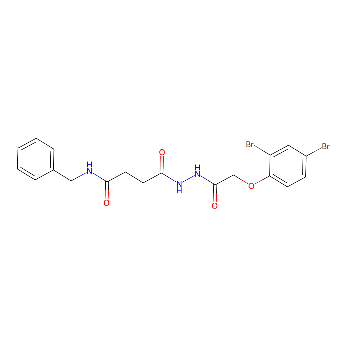 N-benzyl-4-{2-[(2,4-dibromophenoxy)acetyl]hydrazino}-4-oxobutanamide molecular structure, CAS 458552-86-8