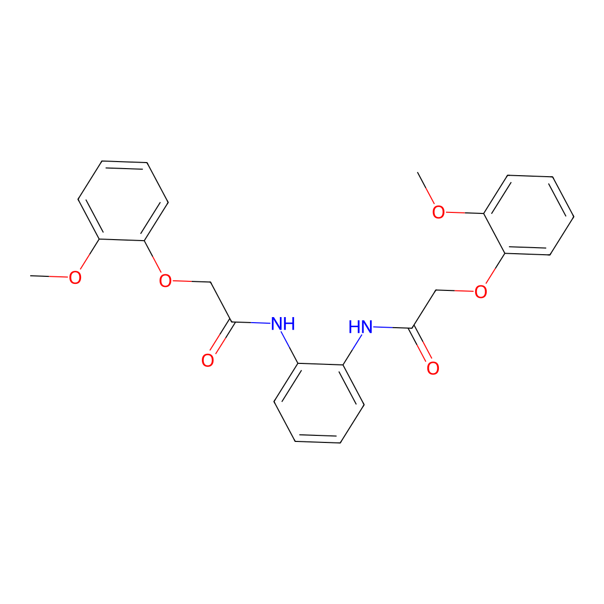 2-(2-methoxyphenoxy)-N-[2-[[2-(2-methoxyphenoxy)acetyl]amino]phenyl]acetamide molecular structure, CAS 458553-48-5