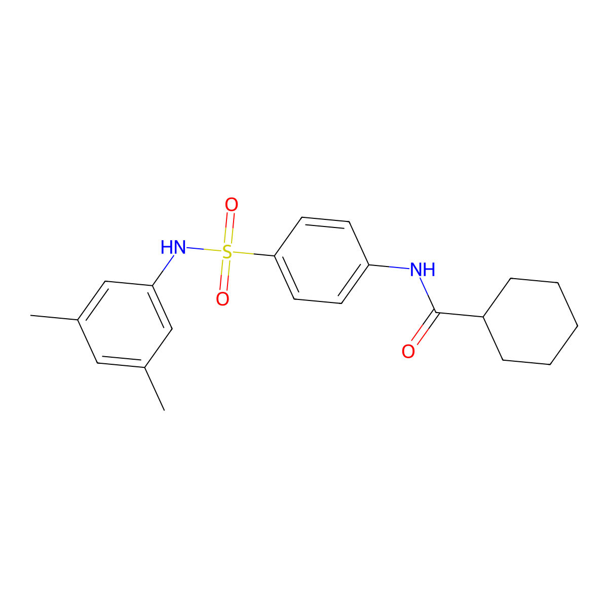 N-[4-[(3,5-dimethylphenyl)sulfamoyl]phenyl]cyclohexanecarboxamide molecular structure, CAS 458554-57-9
