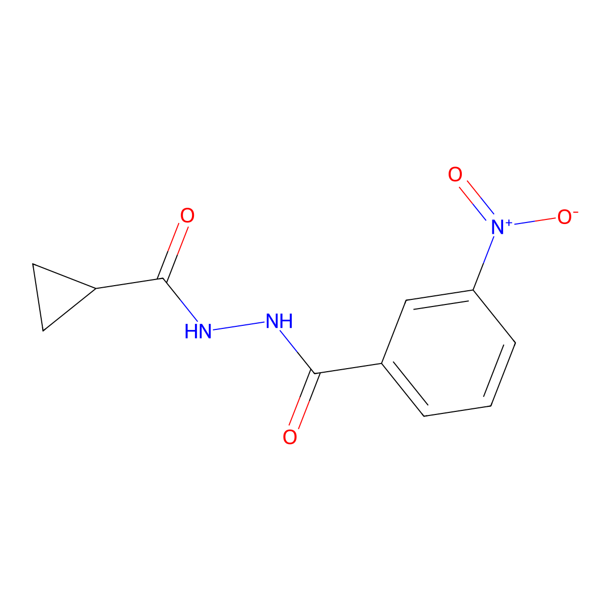 N'-{3-nitrobenzoyl}cyclopropanecarbohydrazide molecular structure, CAS 458554-61-5