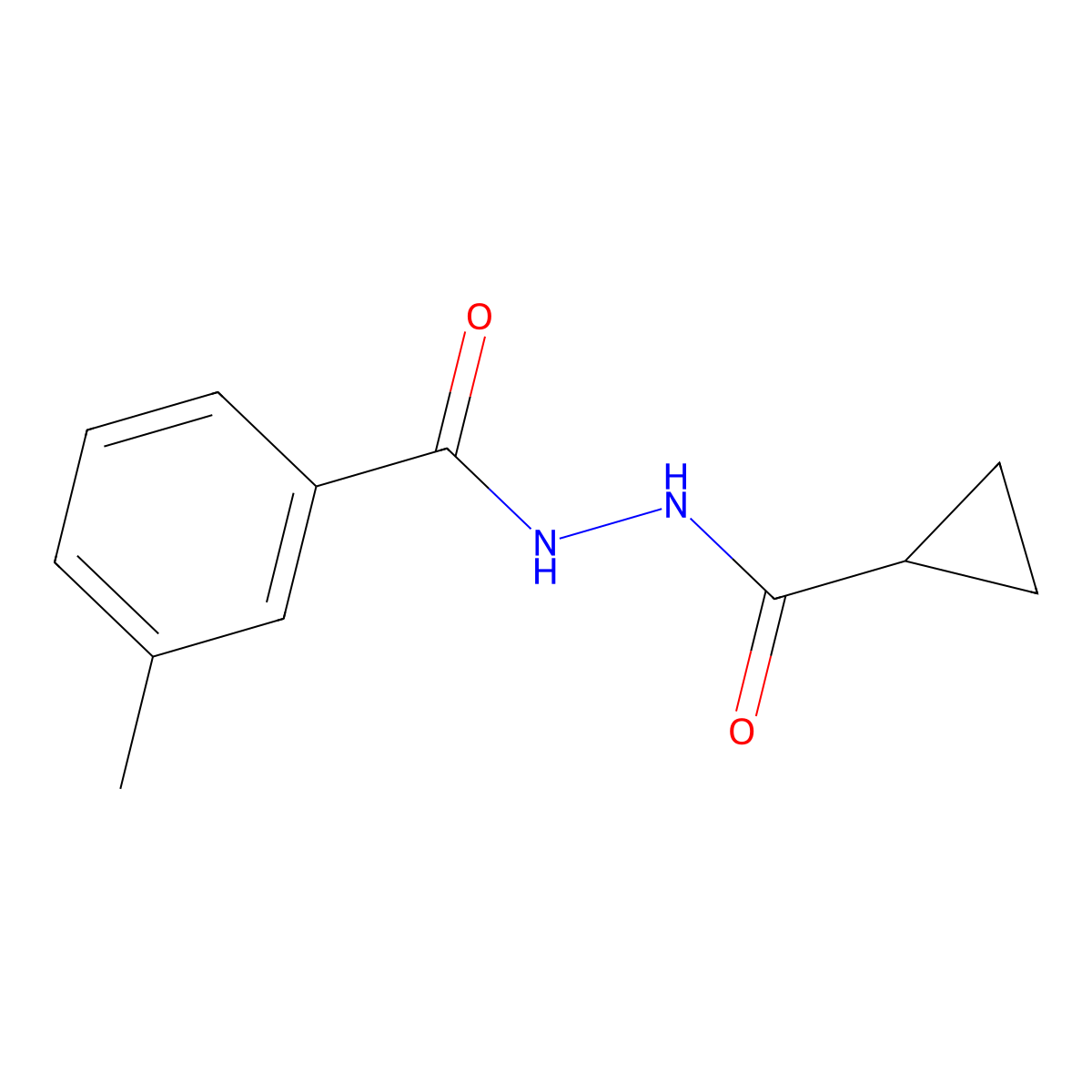 N'-(cyclopropylcarbonyl)-3-methylbenzohydrazide molecular structure, CAS 458554-63-7
