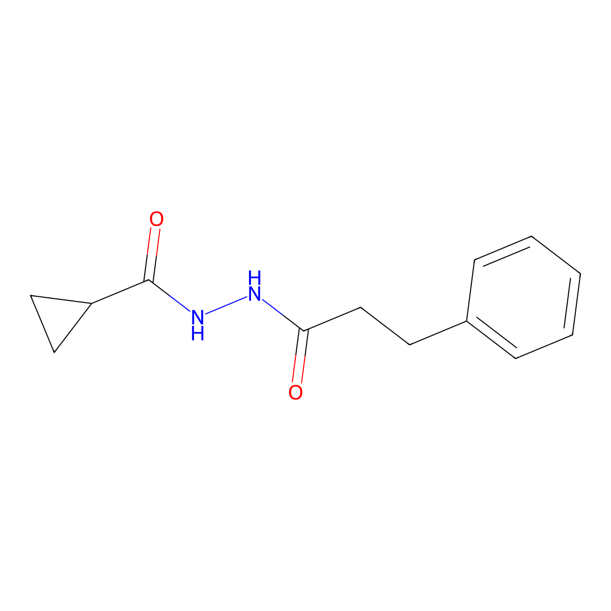 N'-(3-phenylpropanoyl)cyclopropanecarbohydrazide molecular structure, CAS 458554-66-0