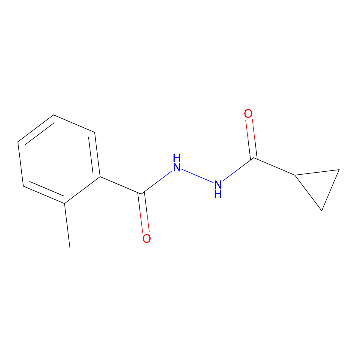 N'-(cyclopropylcarbonyl)-2-methylbenzohydrazide molecular structure, CAS 458554-68-2