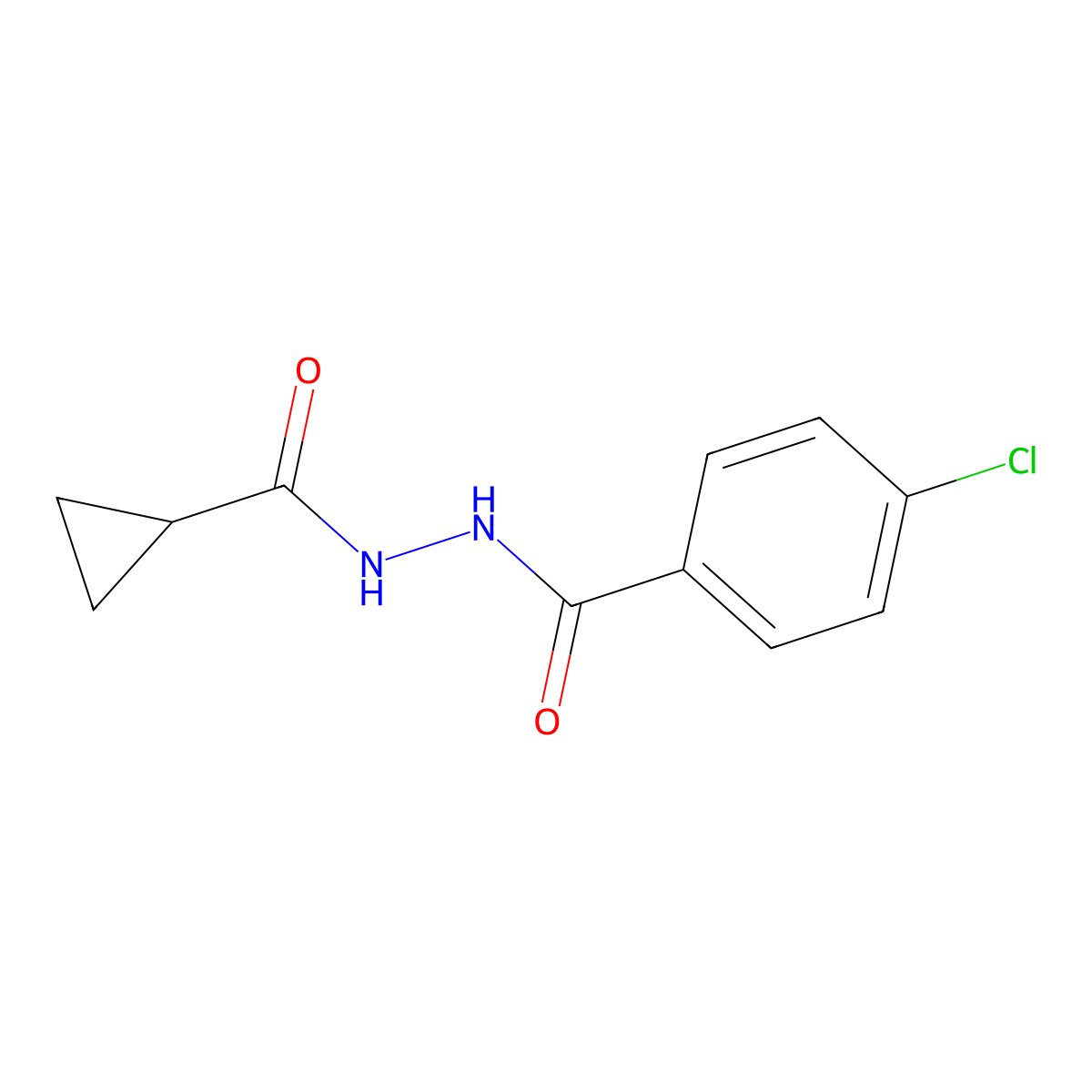4-chloro-N'-(cyclopropanecarbonyl)benzohydrazide molecular structure, CAS 458554-73-9