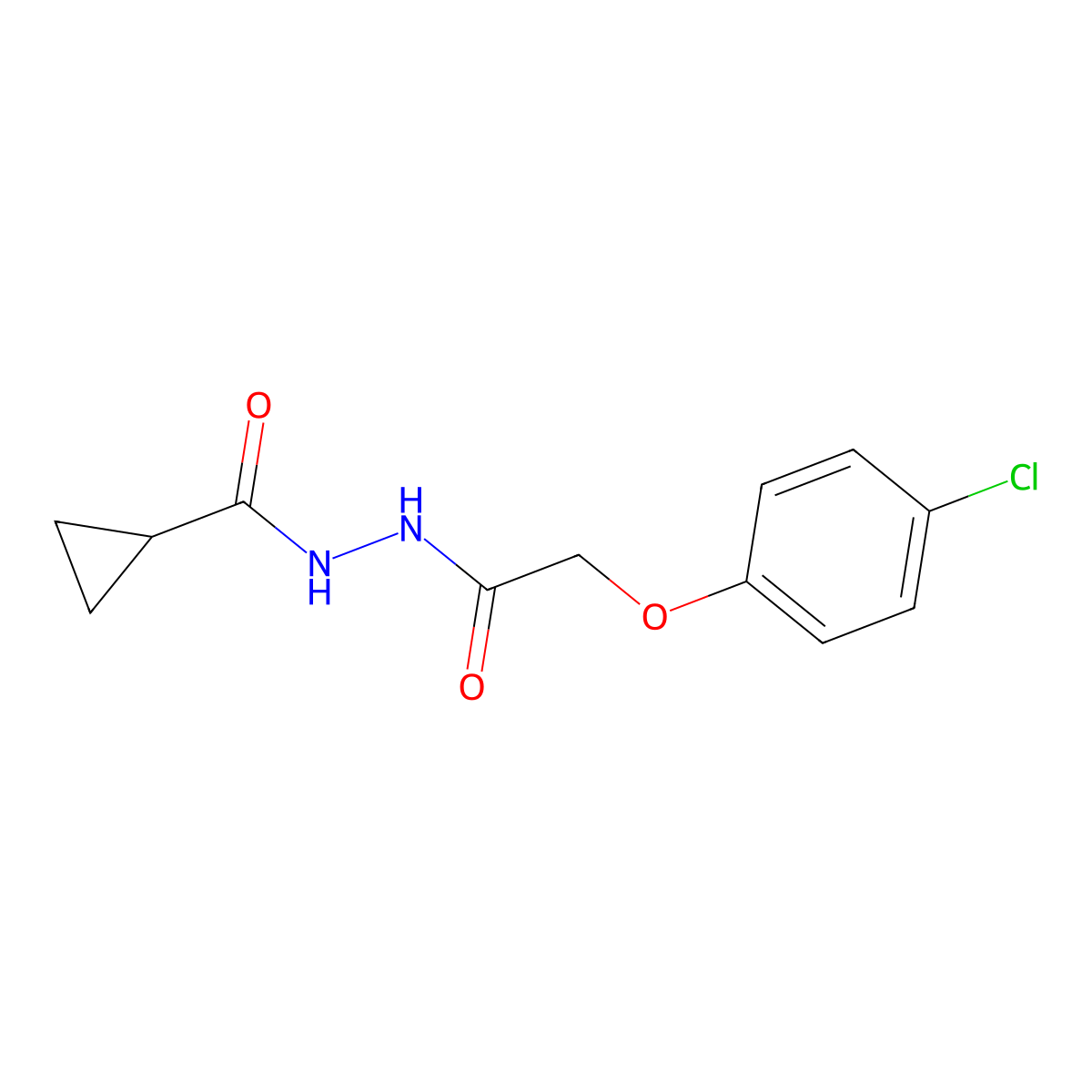 N'-[2-(4-chlorophenoxy)acetyl]cyclopropanecarbohydrazide molecular structure, CAS 458554-78-4