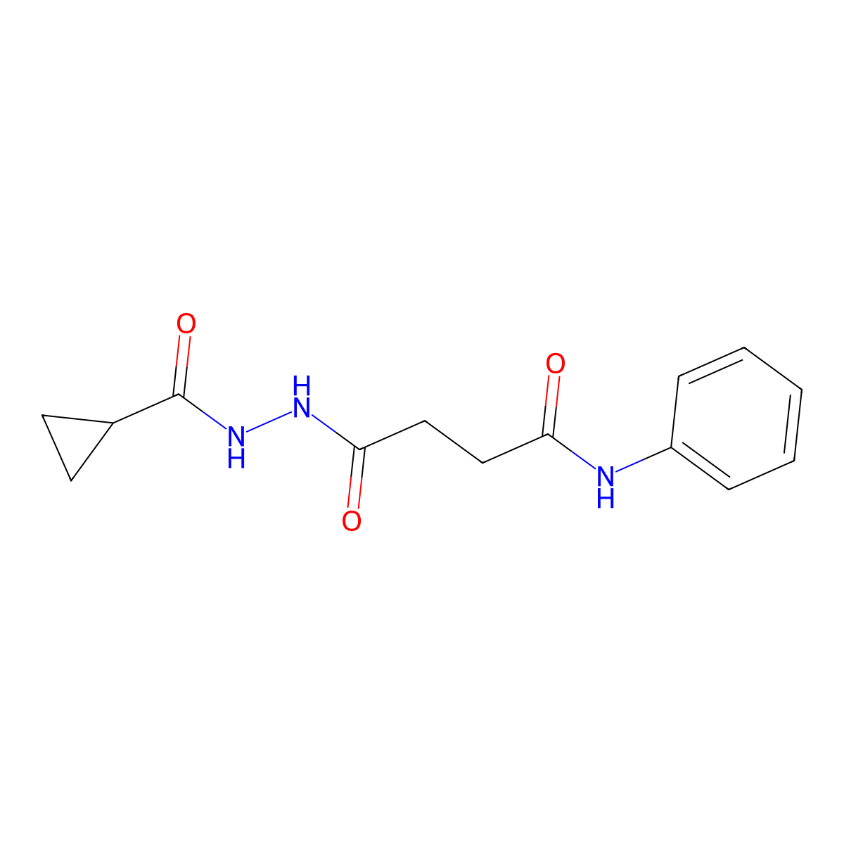 4-[2-(cyclopropylcarbonyl)hydrazino]-4-oxo-N-phenylbutanamide molecular structure, CAS 458554-86-4