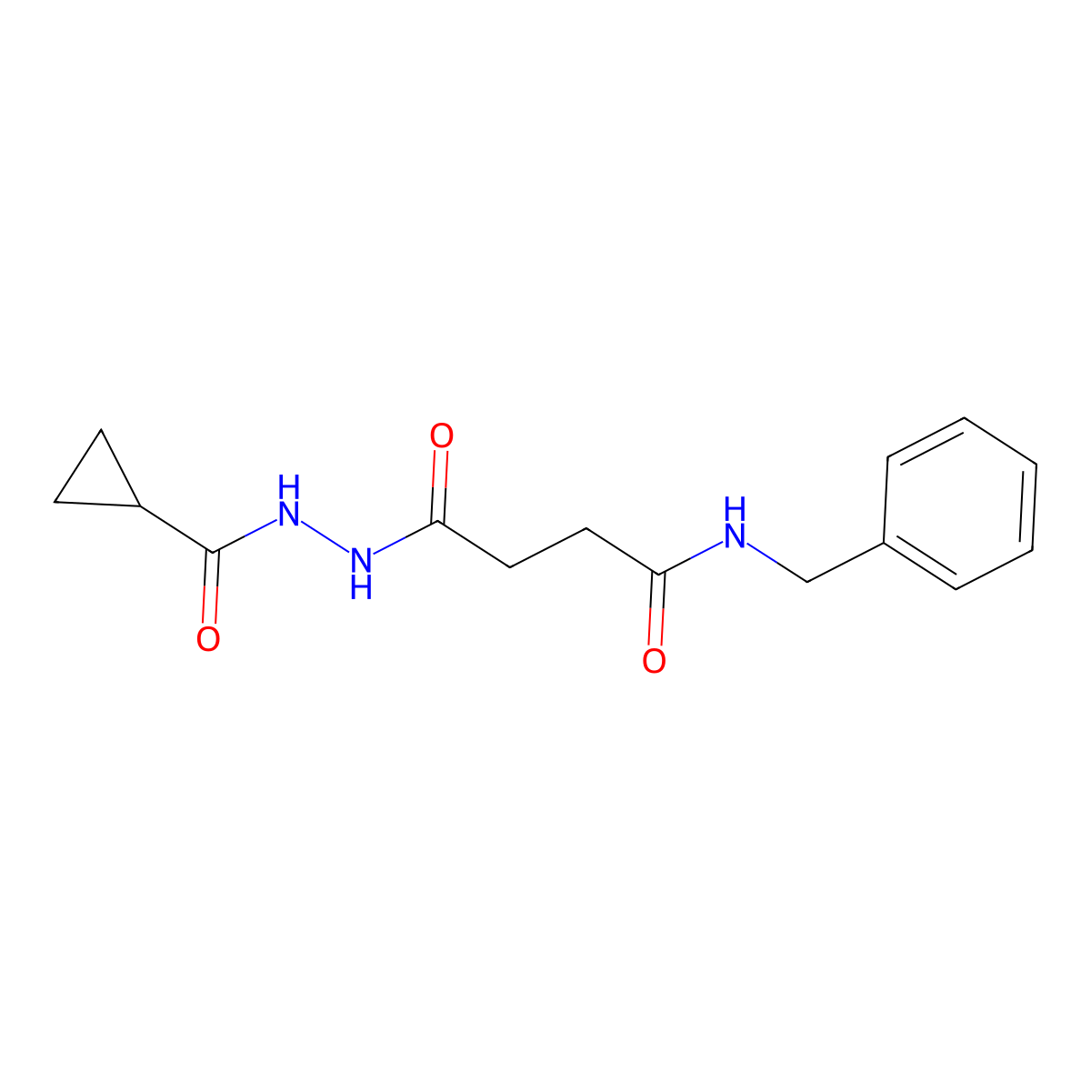 N-benzyl-4-[2-(cyclopropylcarbonyl)hydrazino]-4-oxobutanamide molecular structure, CAS 458554-92-2