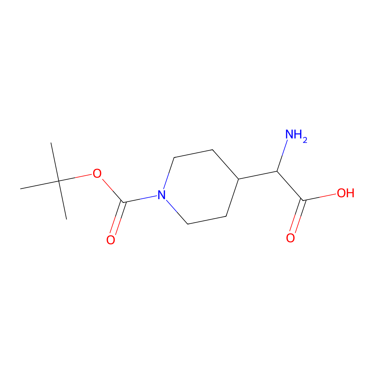 1-Boc-4-(Aminocarboxymethyl)piperidine molecular structure, CAS 458560-09-3