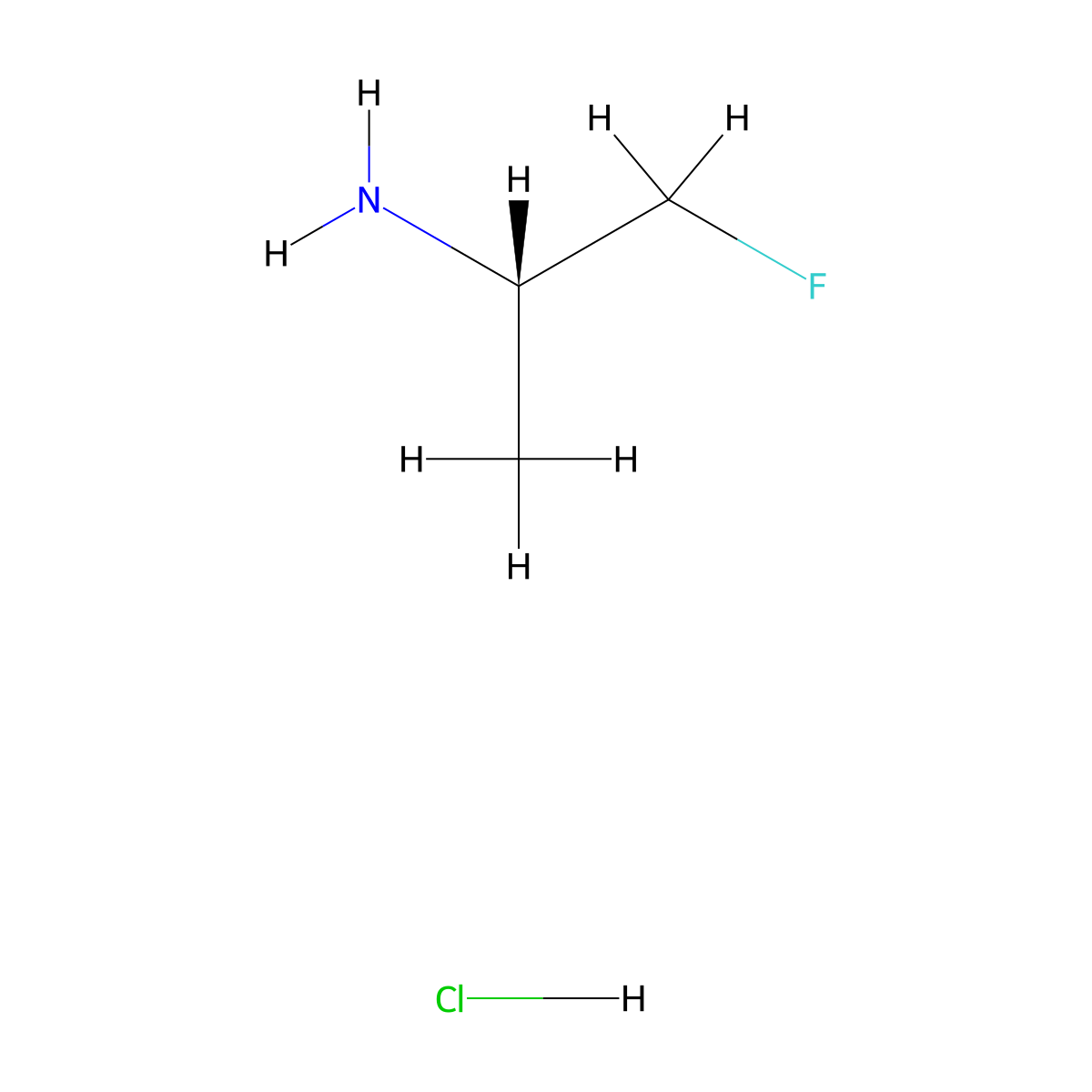 (2S)-1-fluoropropan-2-amine hydrochloride molecular structure, CAS 458560-63-9