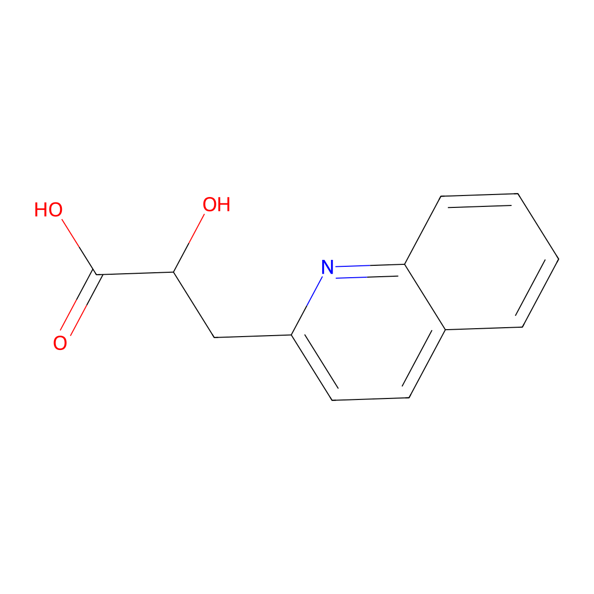 2-Hydroxy-3-(quinolin-2-yl)propanoic acid molecular structure, CAS 458561-90-5