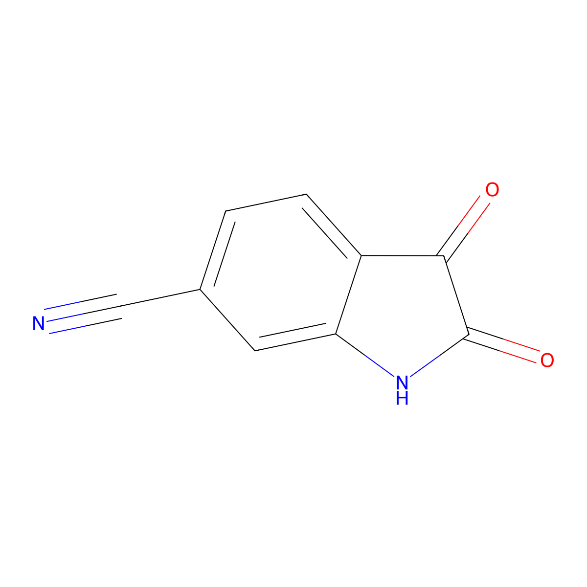 2,3-dioxo-2,3-dihydro-1H-indole-6-carbonitrile molecular structure, CAS 458568-30-4