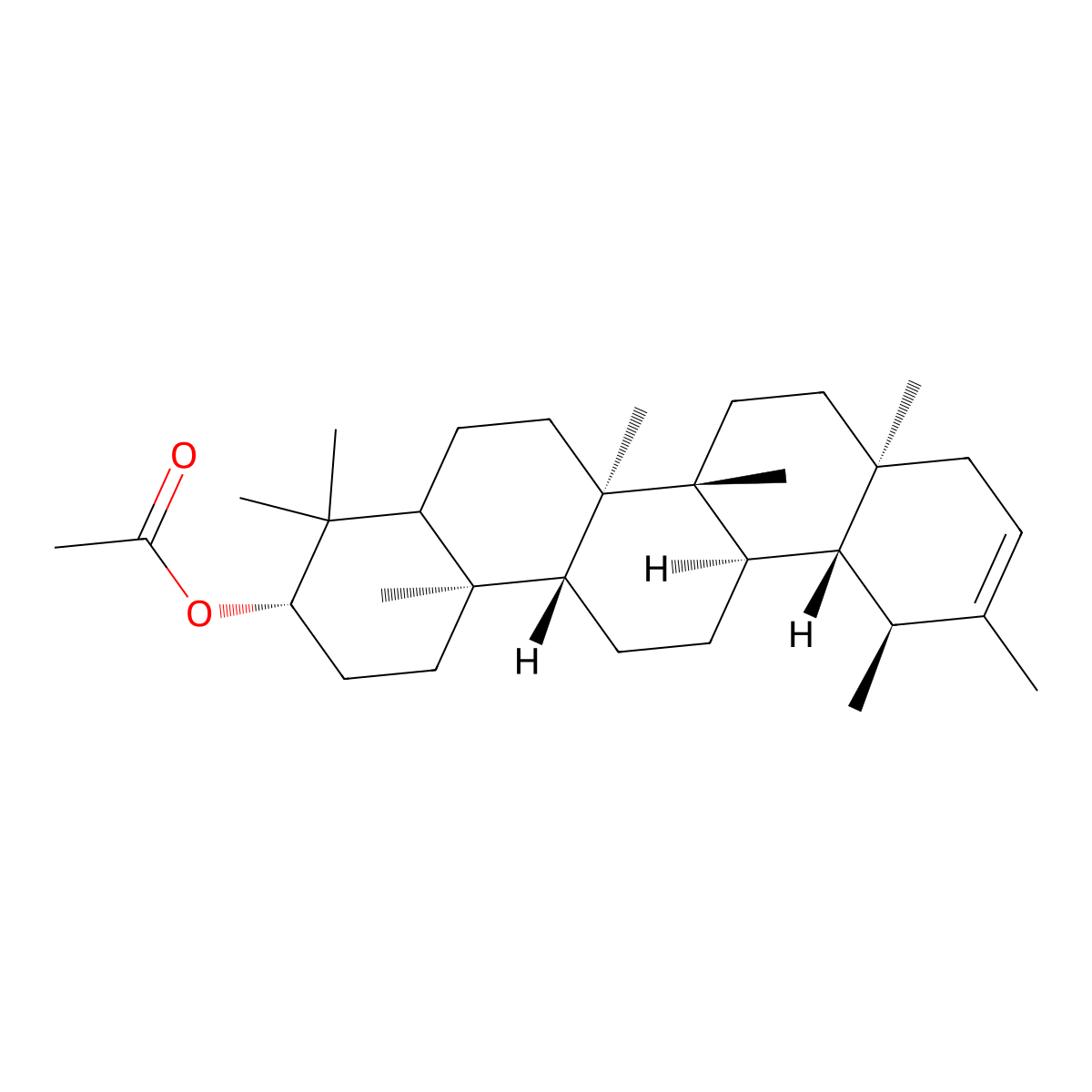 Psi-taraxasterol acetate molecular structure, CAS 4586-65-6