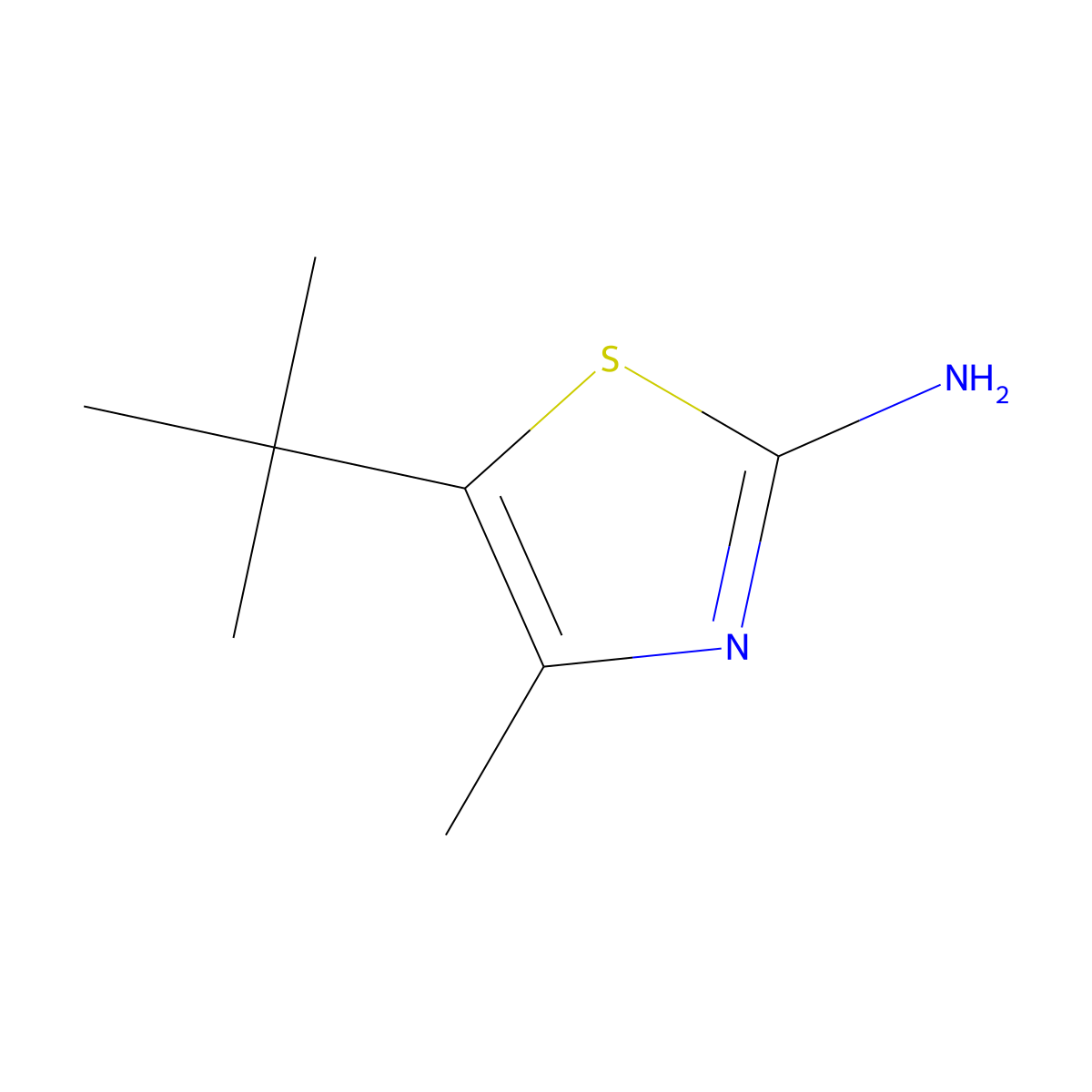 5-tert-Butyl-4-methyl-thiazol-2-ylamine molecular structure, CAS 45865-42-7
