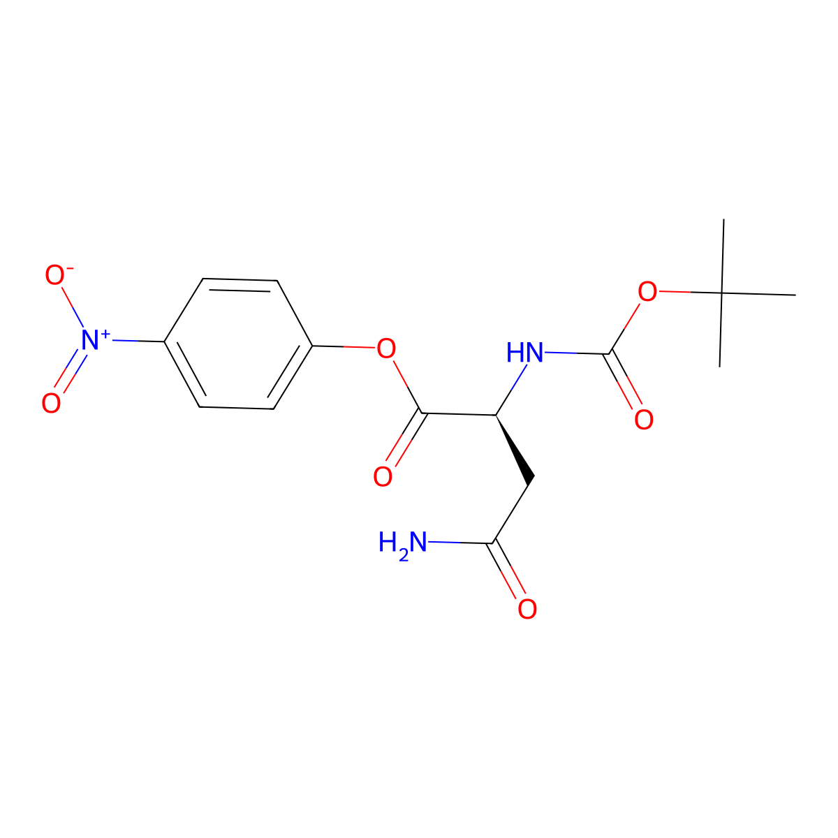 L-Asparagine, N2-[(1,1-dimethylethoxy)carbonyl]-, 4-nitrophenyl ester molecular structure, CAS 4587-33-1