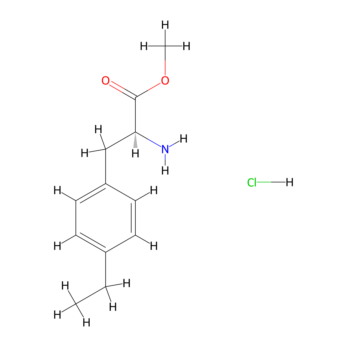 Alanine, 3-(p-ethylphenyl)-, methyl ester, hydrochloride, L- molecular structure, CAS 4588-87-8