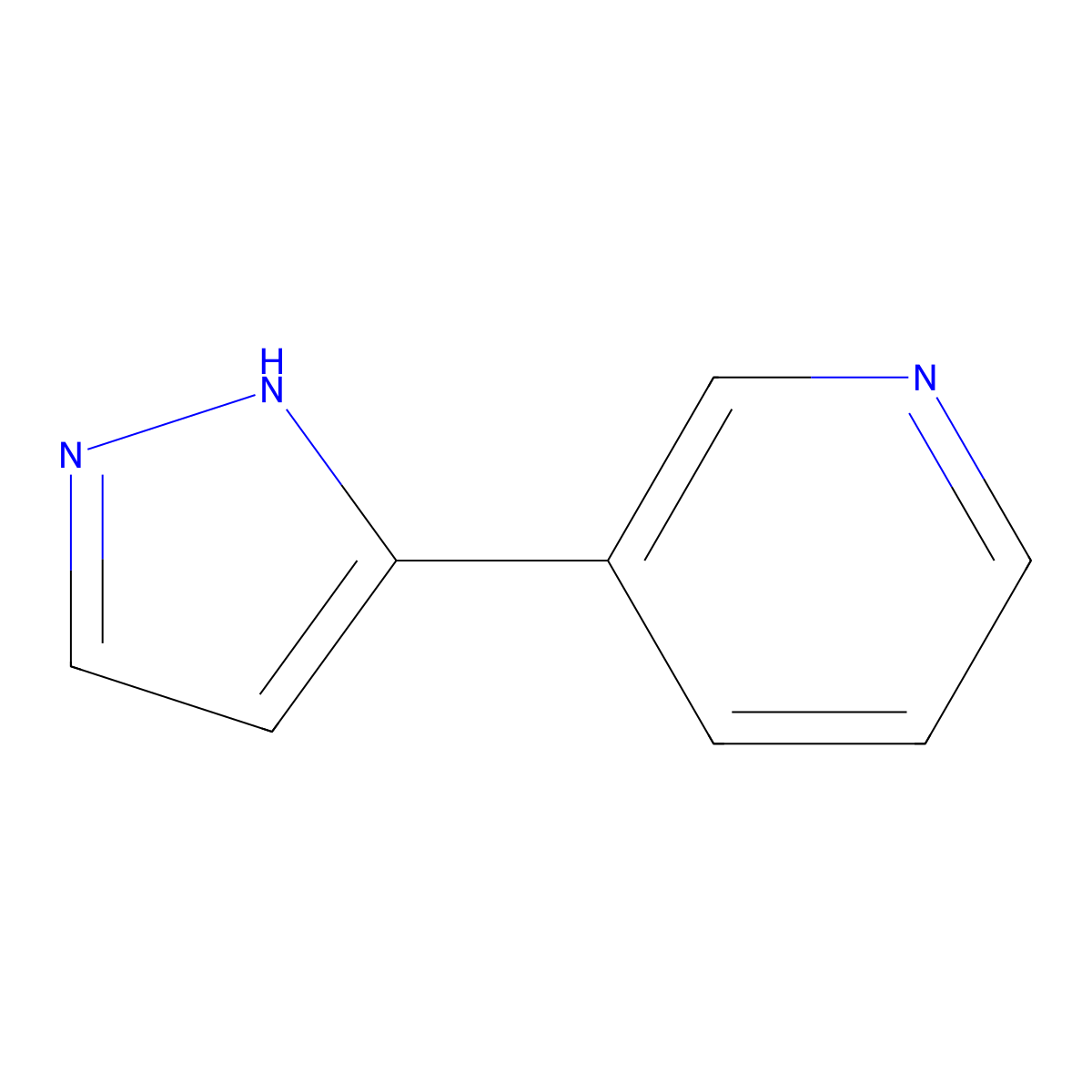 3-(1H-pyrazol-5-yl)pyridine molecular structure, CAS 45887-08-9