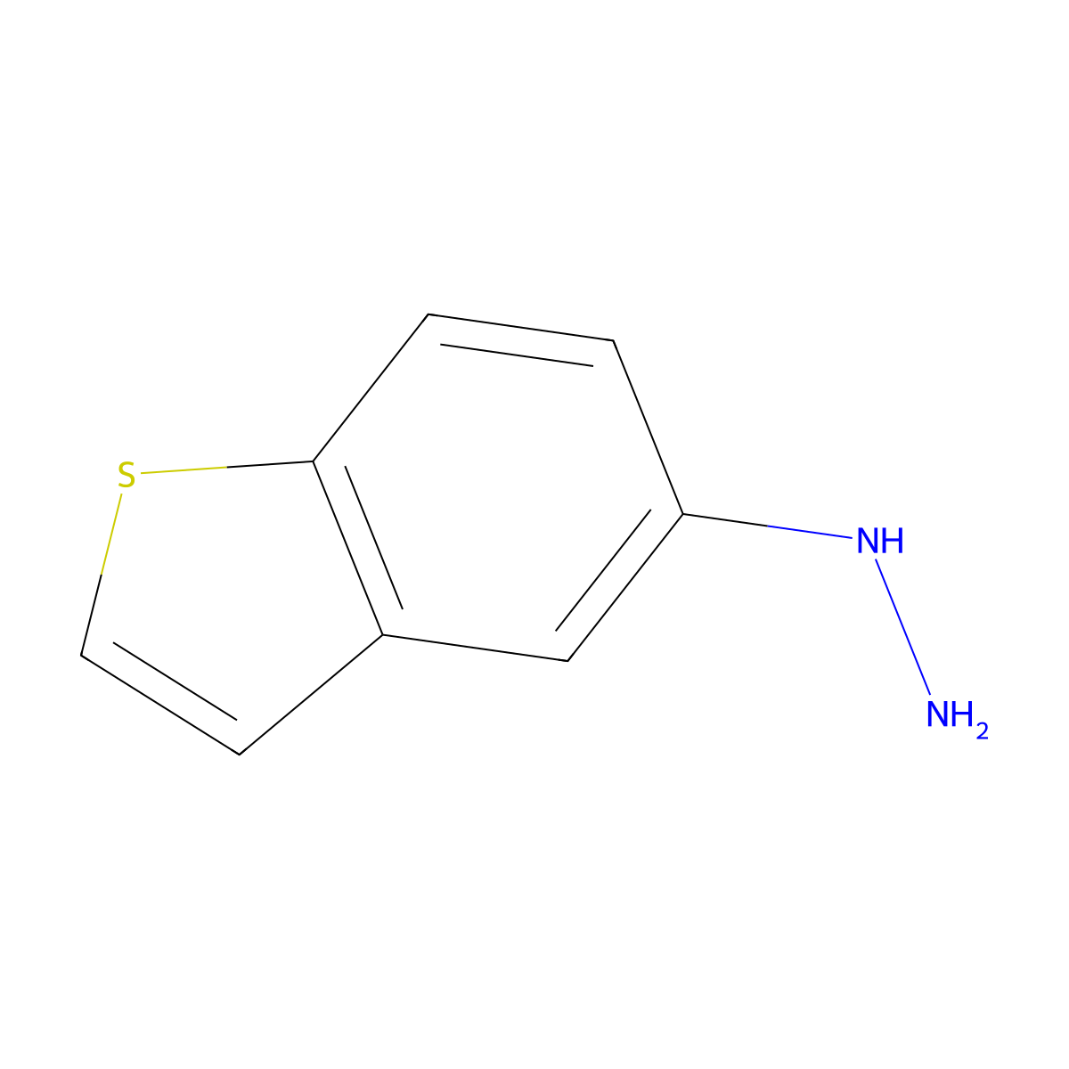 (1-Benzothiophen-5-yl)hydrazine molecular structure, CAS 45891-43-8