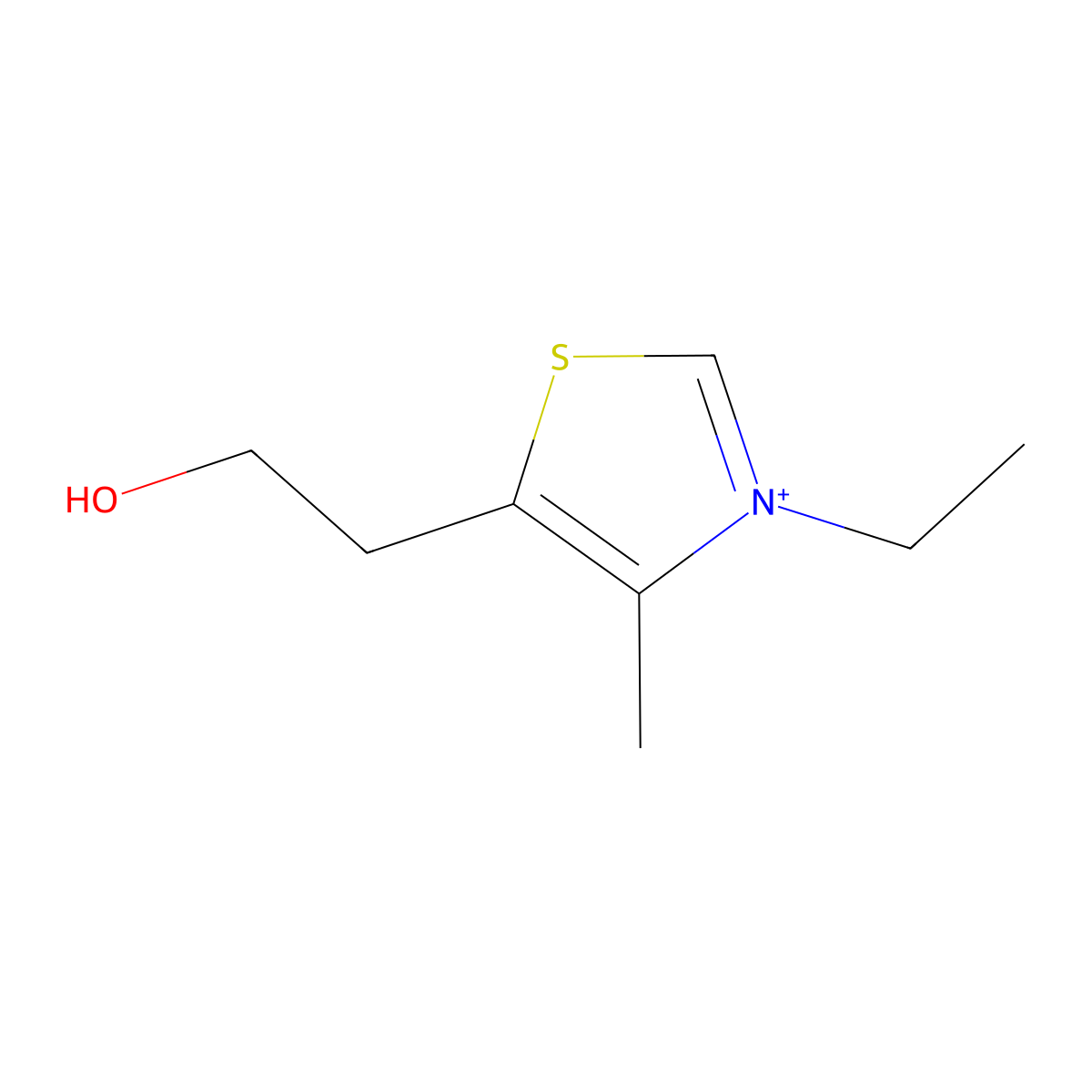 Thiazolium, 3-ethyl-5-(2-hydroxyethyl)-4-methyl- molecular structure, CAS 45892-42-0