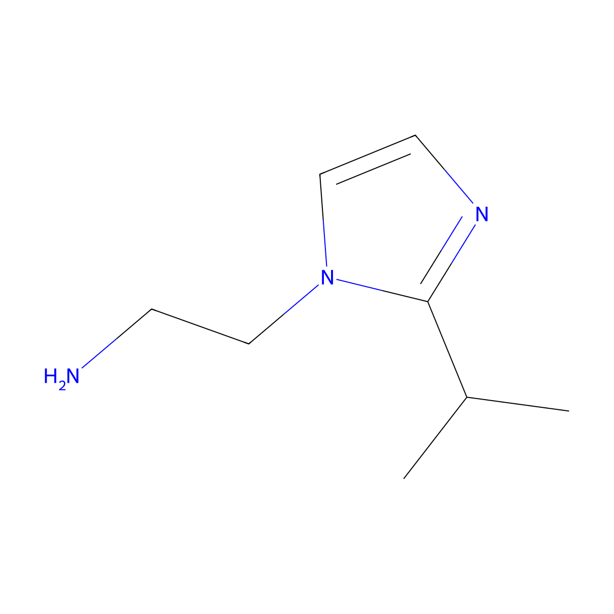 2-[2-(propan-2-yl)-1H-imidazol-1-yl]ethan-1-amine molecular structure, CAS 45893-29-6