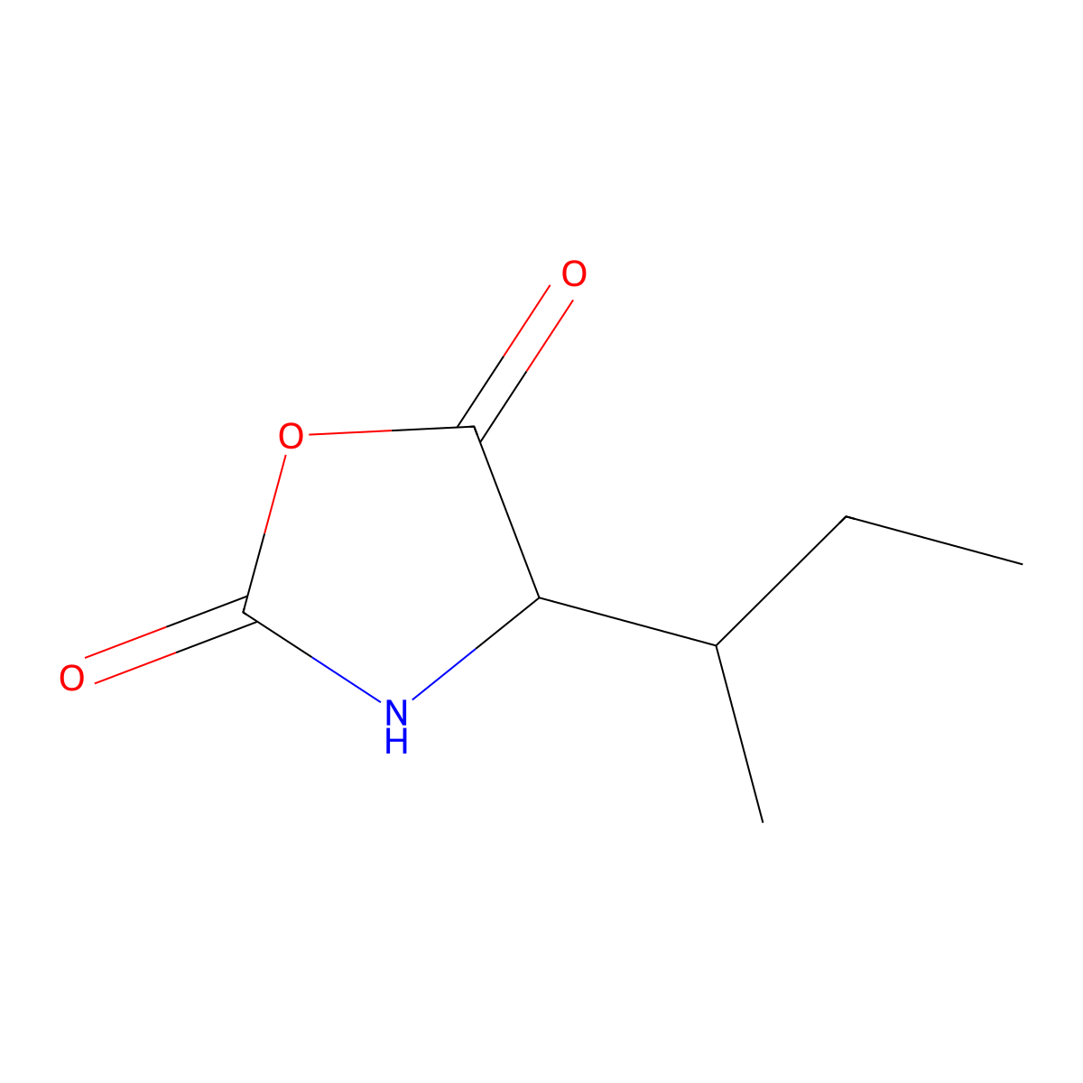 L-Isoleucine N-carboxyanhydride molecular structure, CAS 45895-90-7