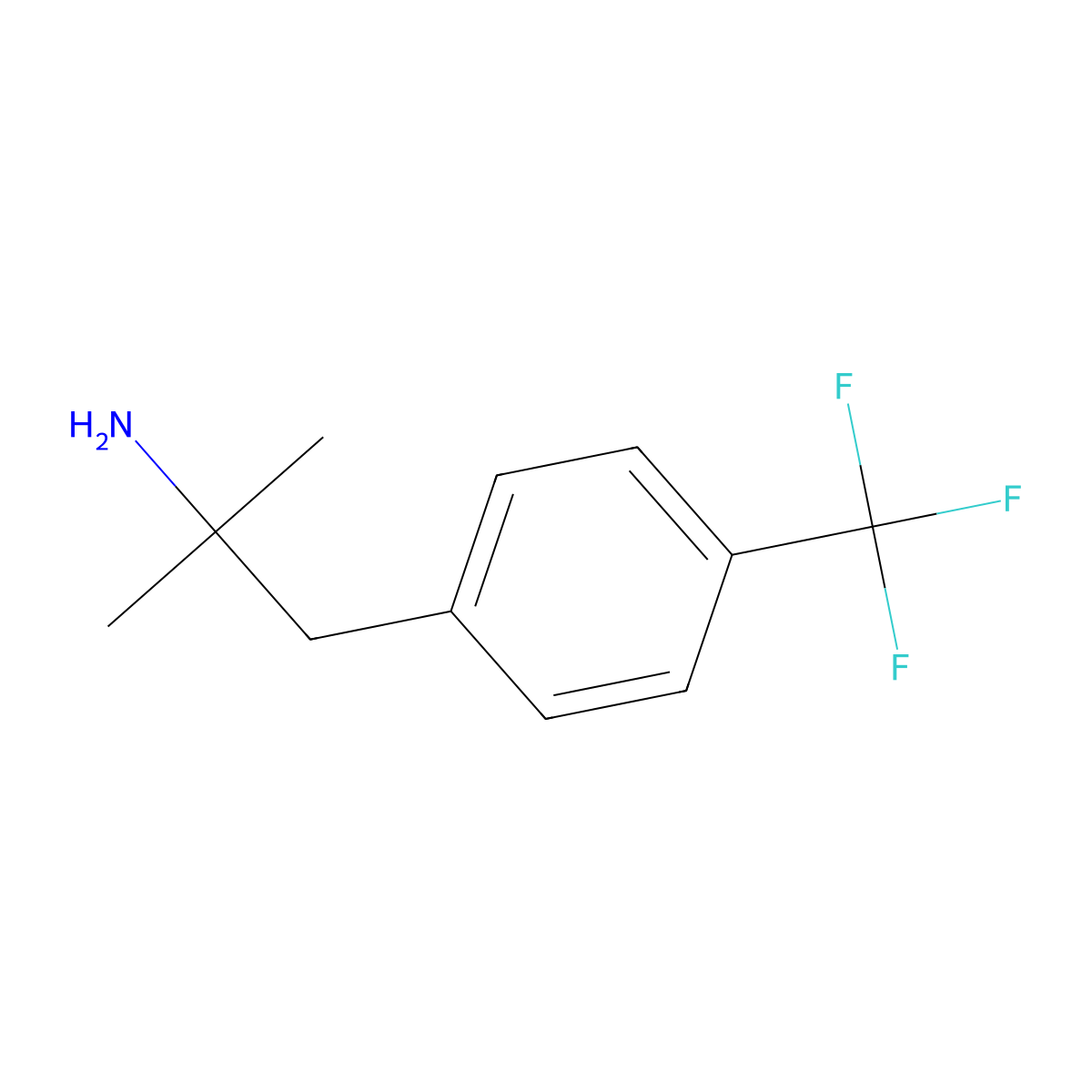 2-Methyl-1-(4-(trifluoromethyl)phenyl)propan-2-amine molecular structure, CAS 459-00-7