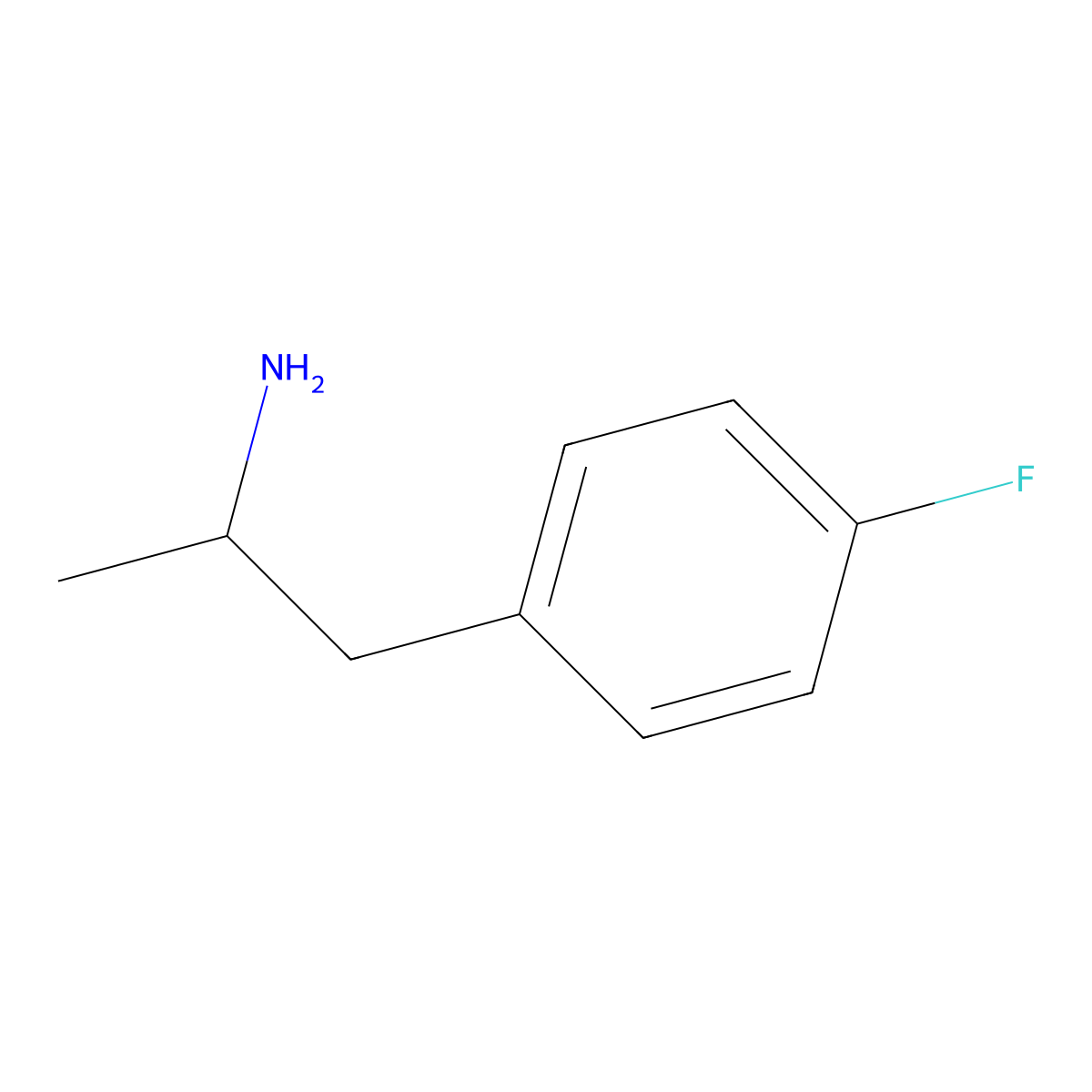 (+-)-p-Fluoroamphetamine molecular structure, CAS 459-02-9