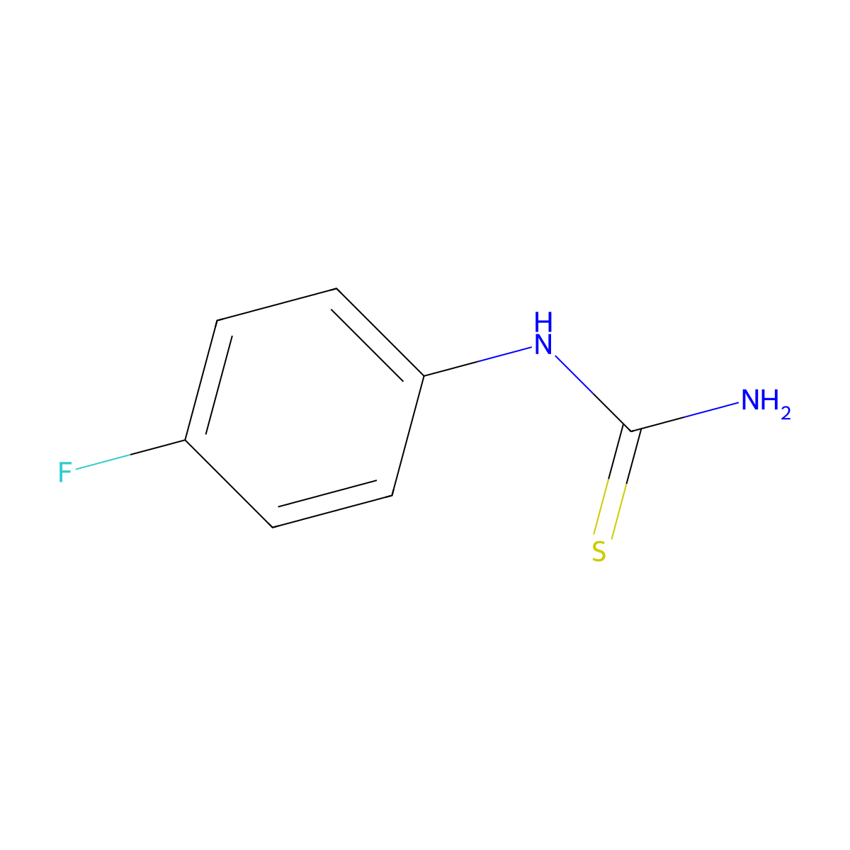 4-Fluorophenylthiourea molecular structure, CAS 459-05-2