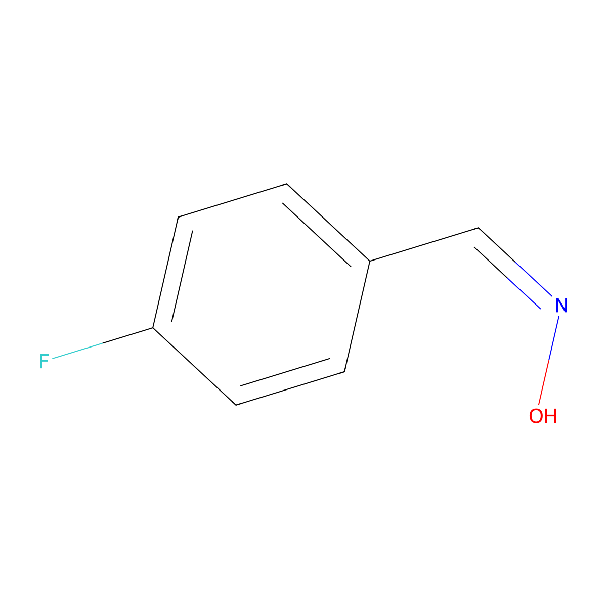 Benzaldehyde, p-fluoro-, oxime molecular structure, CAS 459-23-4