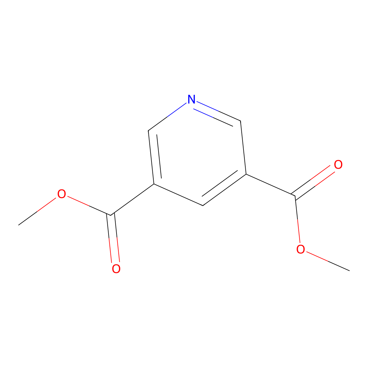 Dimethyl pyridine-3,5-dicarboxylate molecular structure, CAS 4591-55-3