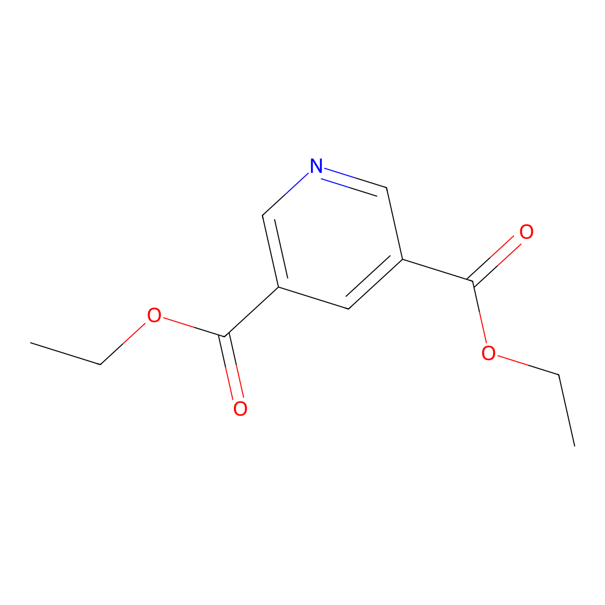 3,5-Pyridinedicarboxylic acid, 3,5-diethyl ester molecular structure, CAS 4591-56-4