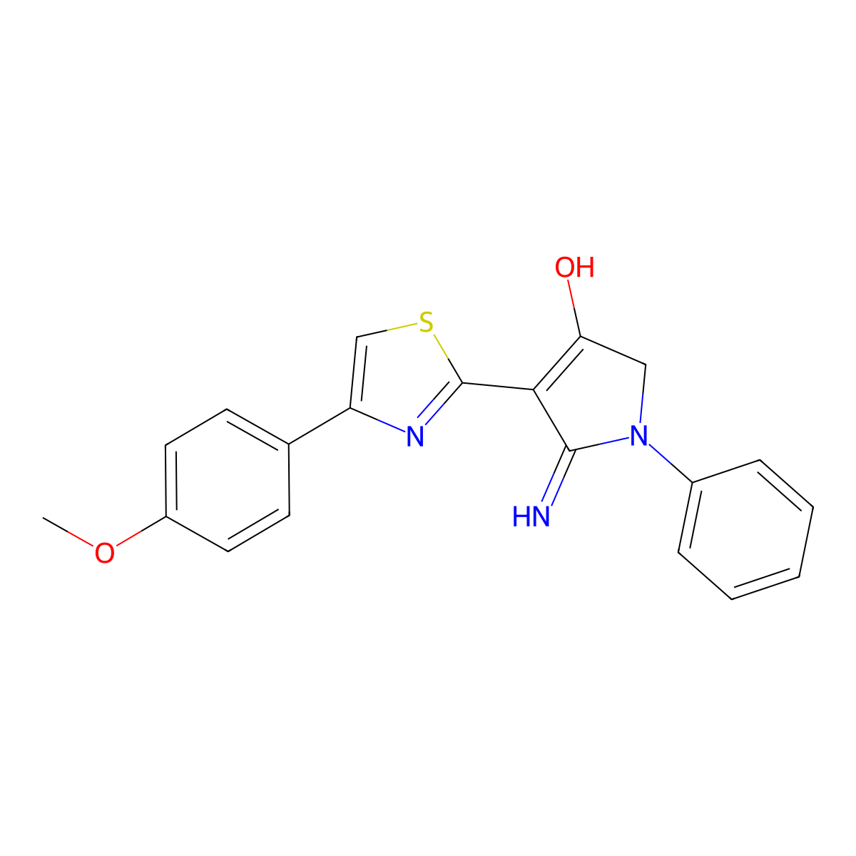 5-amino-4-[4-(4-methoxyphenyl)-1,3-thiazol-2-yl]-1-phenyl-1,2-dihydro-3H-pyrrol-3-one molecular structure, CAS 459127-99-2