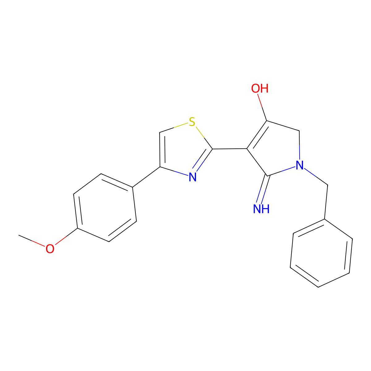 5-amino-1-benzyl-4-[4-(4-methoxyphenyl)-1,3-thiazol-2-yl]-1,2-dihydro-3H-pyrrol-3-one molecular structure, CAS 459128-13-3