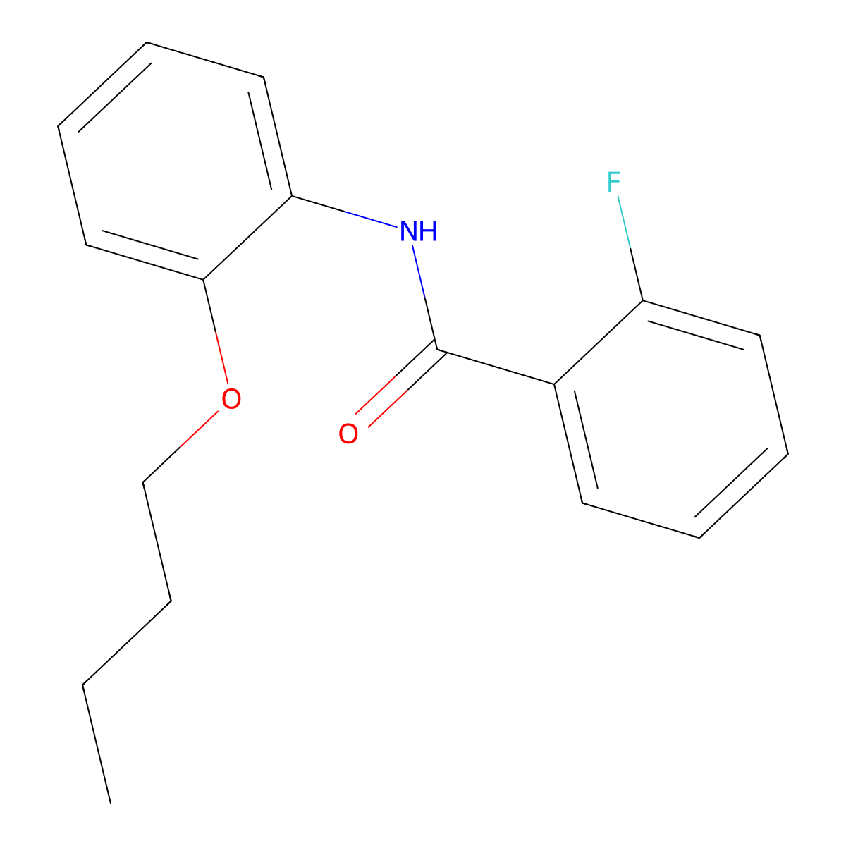 N-(2-butoxyphenyl)-2-fluorobenzamide molecular structure, CAS 459130-39-3