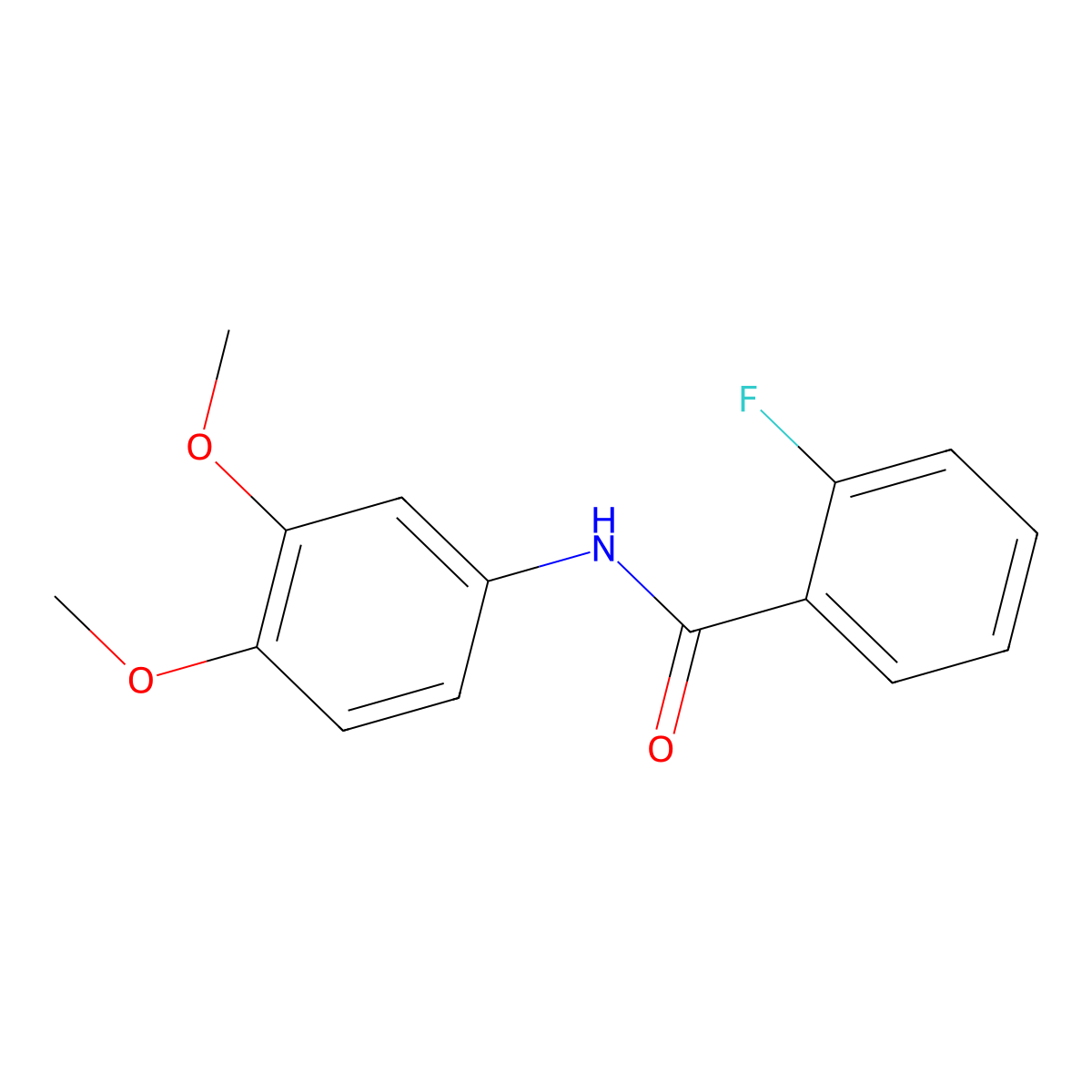 N-(3,4-dimethoxyphenyl)-2-fluorobenzamide molecular structure, CAS 459130-61-1