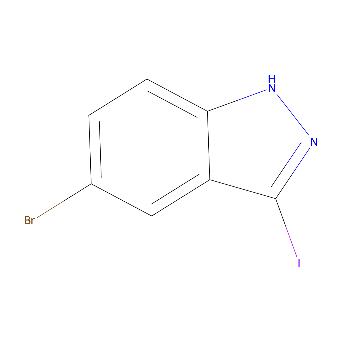 5-Bromo-3-iodo-1H-indazole molecular structure, CAS 459133-66-5