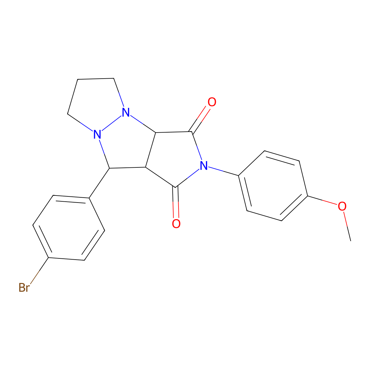 9-(4-bromophenyl)-2-(4-methoxyphenyl)tetrahydro-5H-pyrazolo[1,2-a]pyrrolo[3,4-c]pyrazole-1,3(2H,3aH)-dione molecular structure, CAS 459147-47-8