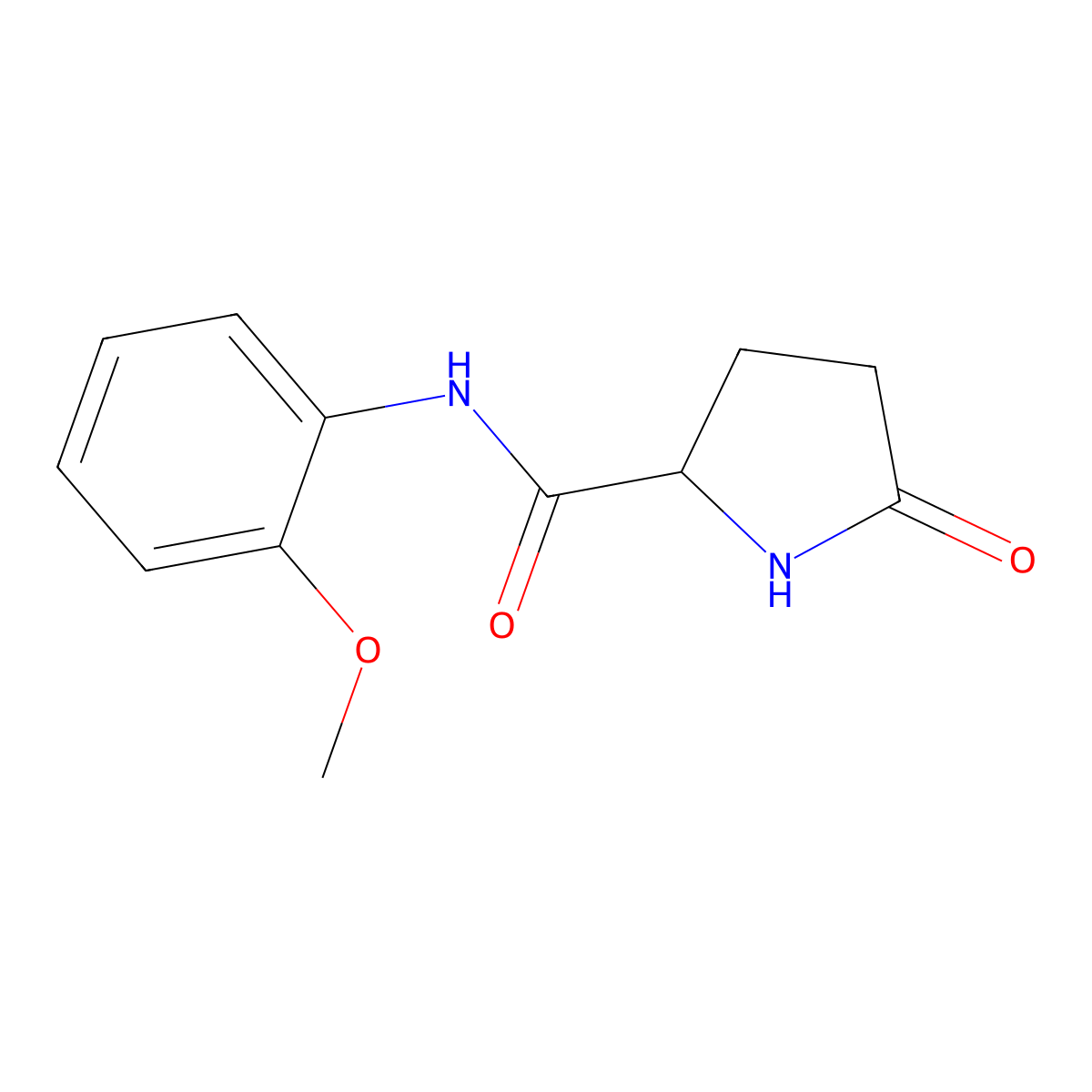 N-(2-methoxyphenyl)-5-oxopyrrolidine-2-carboxamide molecular structure, CAS 459147-82-1