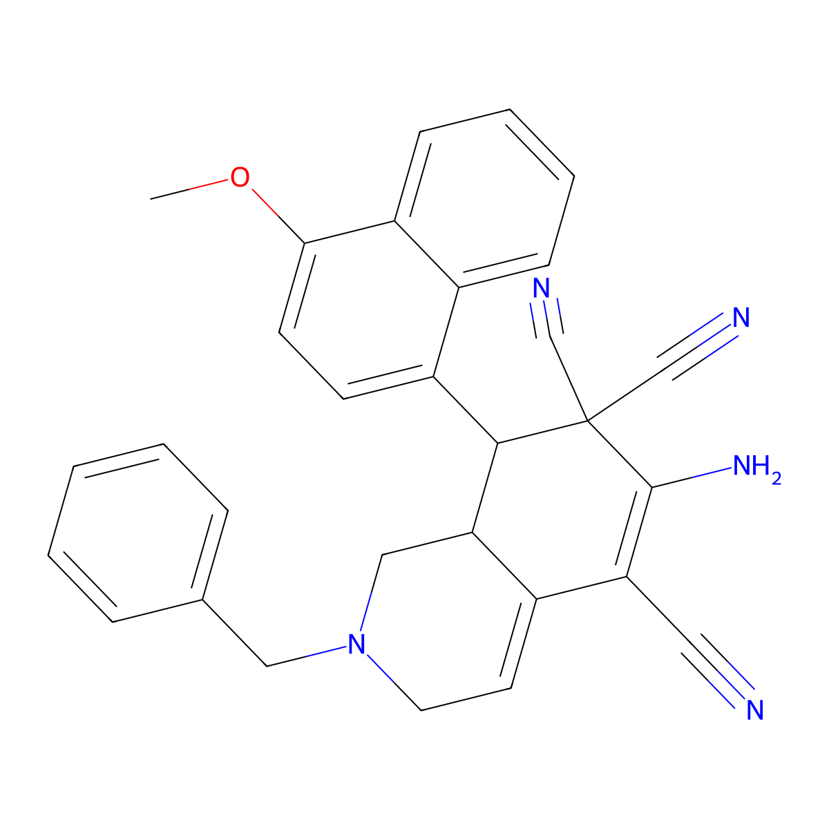 6-amino-2-benzyl-8-(4-methoxy-1-naphthyl)-2,3,8,8a-tetrahydro-5,7,7(1H)-isoquinolinetricarbonitrile molecular structure, CAS 459147-94-5