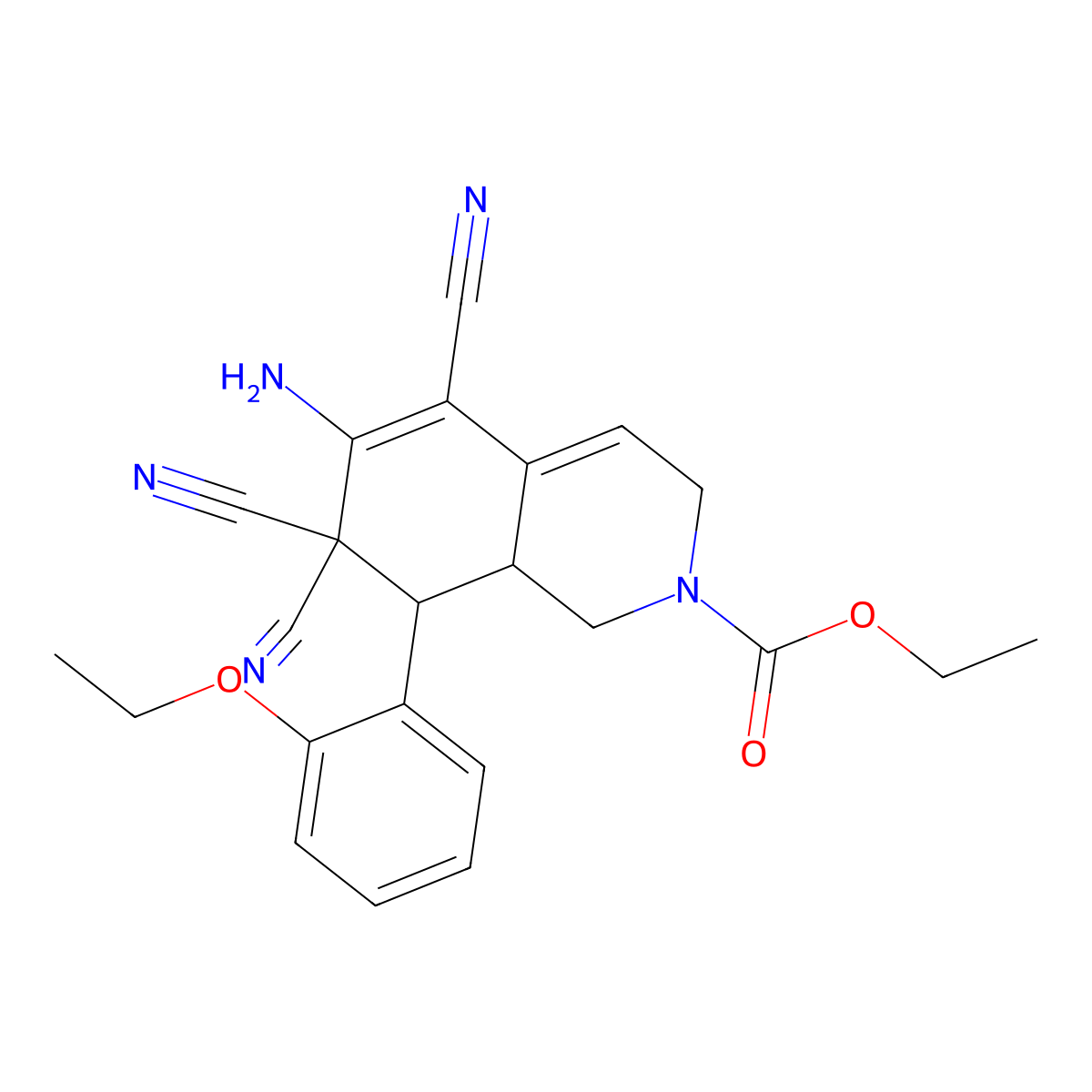 ethyl 6-amino-5,7,7-tricyano-8-(2-ethoxyphenyl)-3,7,8,8a-tetrahydro-2(1H)-isoquinolinecarboxylate molecular structure, CAS 459150-56-2