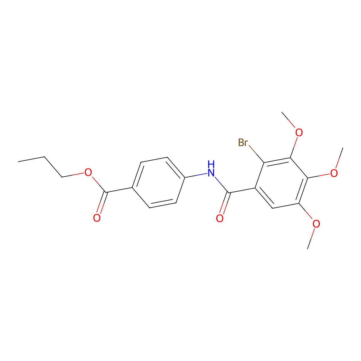Propyl 4-[(2-bromo-3,4,5-trimethoxybenzoyl)amino]benzoate molecular structure, CAS 459152-38-6