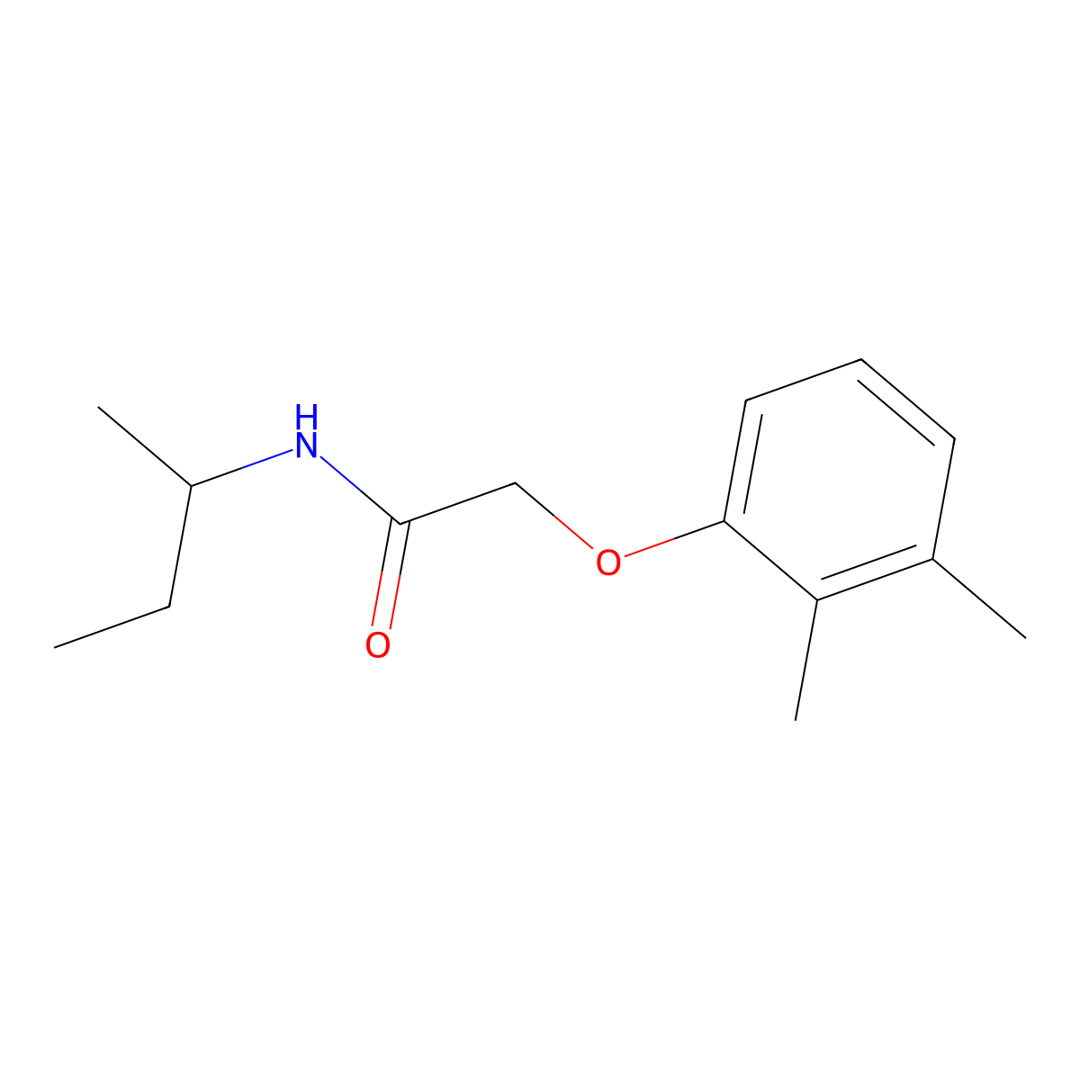 N-(butan-2-yl)-2-(2,3-dimethylphenoxy)acetamide molecular structure, CAS 459152-54-6